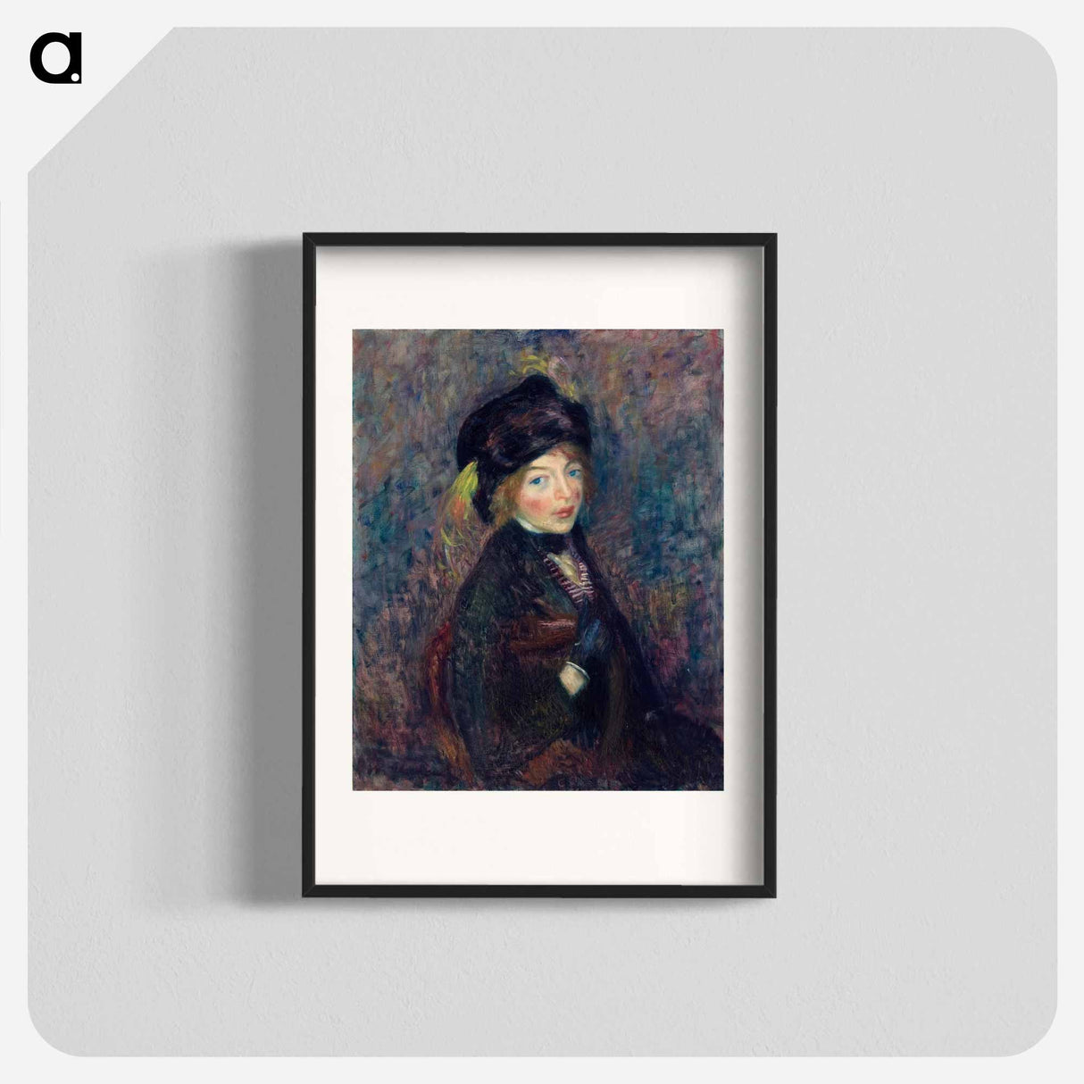 Head of Girl, Feather in Turban - William James Glackens Poster.