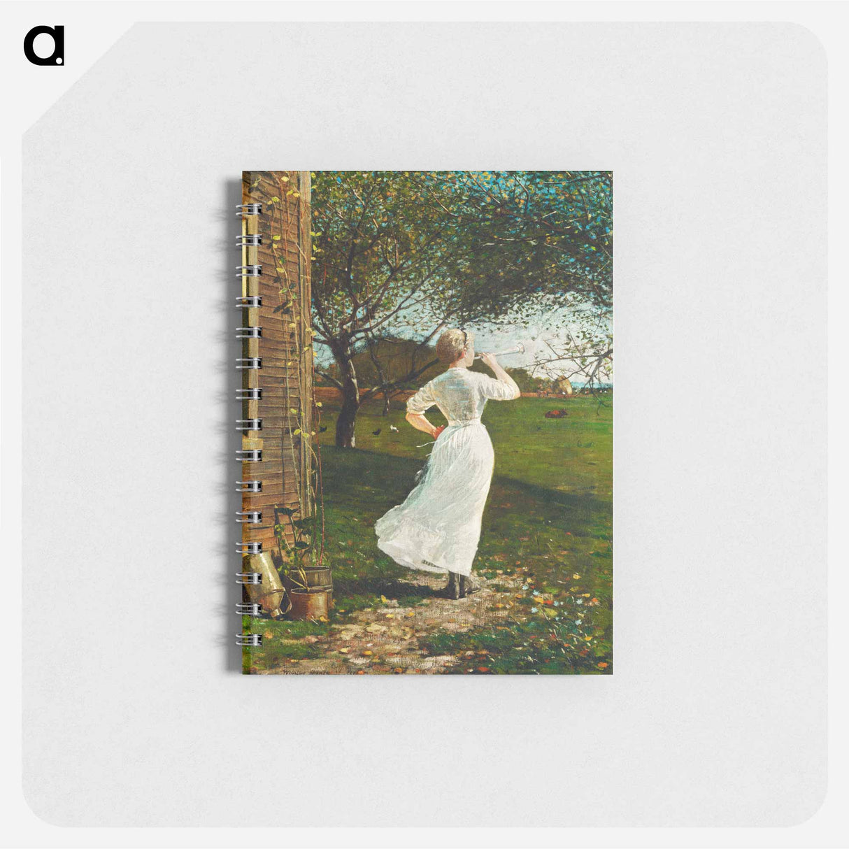 The Dinner Horn, Blowing the Horn at Seaside - ウィンスロー ホーマー Memo.