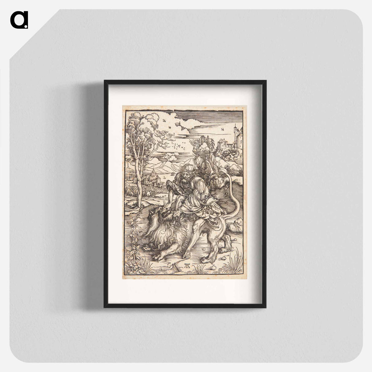 Samson kills the lion - アルブレヒト デューラー Poster.