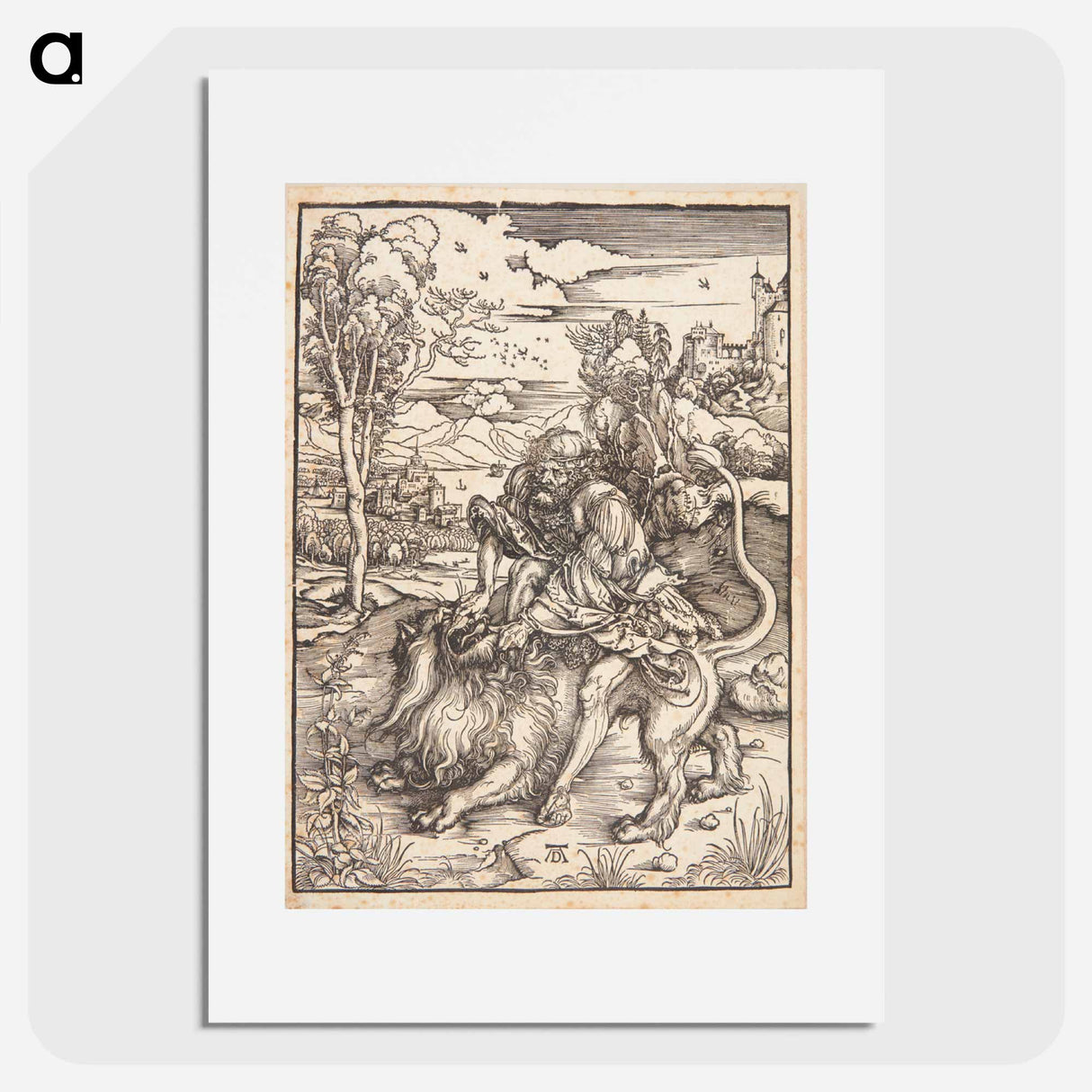 Samson kills the lion - アルブレヒト デューラー Poster.