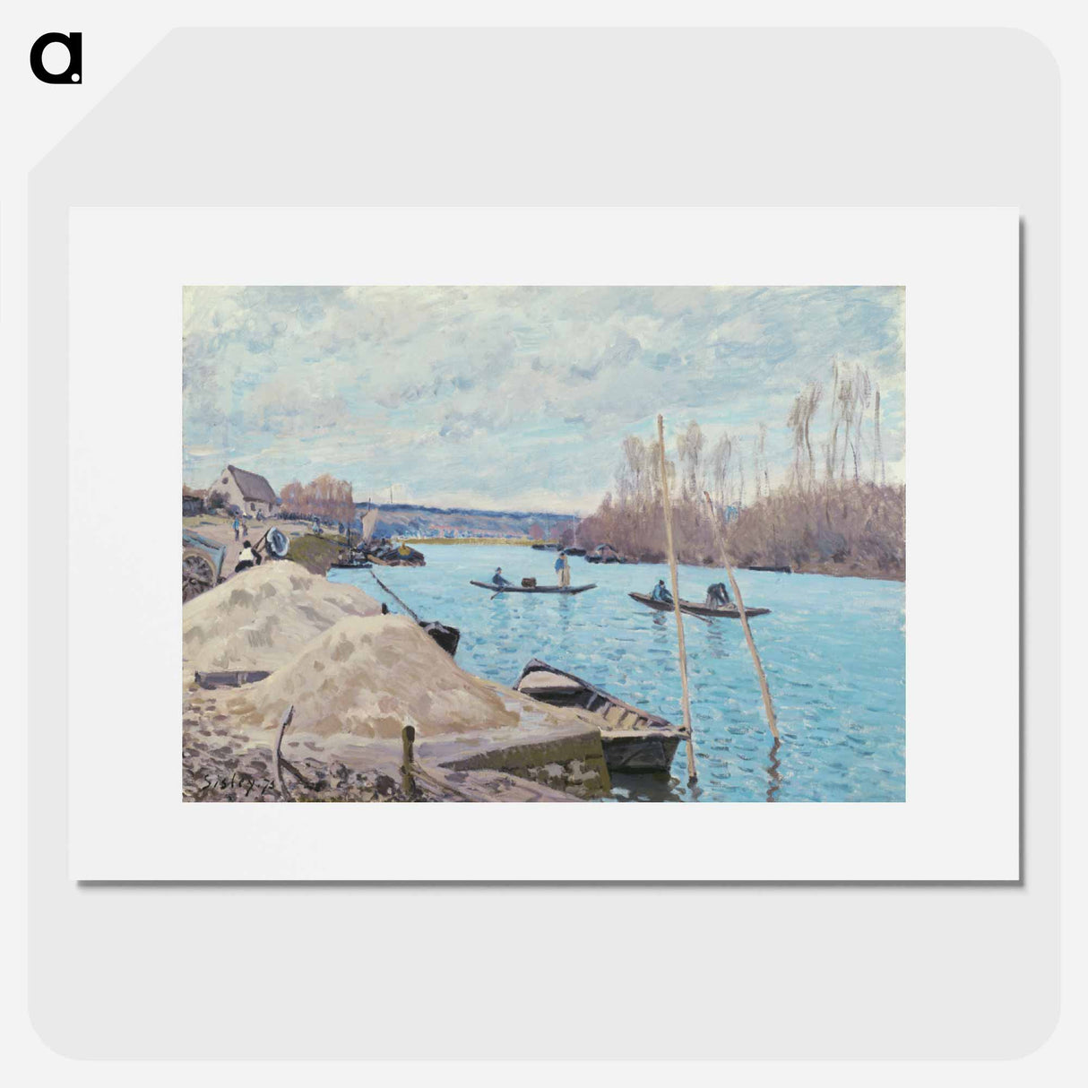 The Seine at Port-Marly, Piles of Sand - Alfred Sisley Poster.