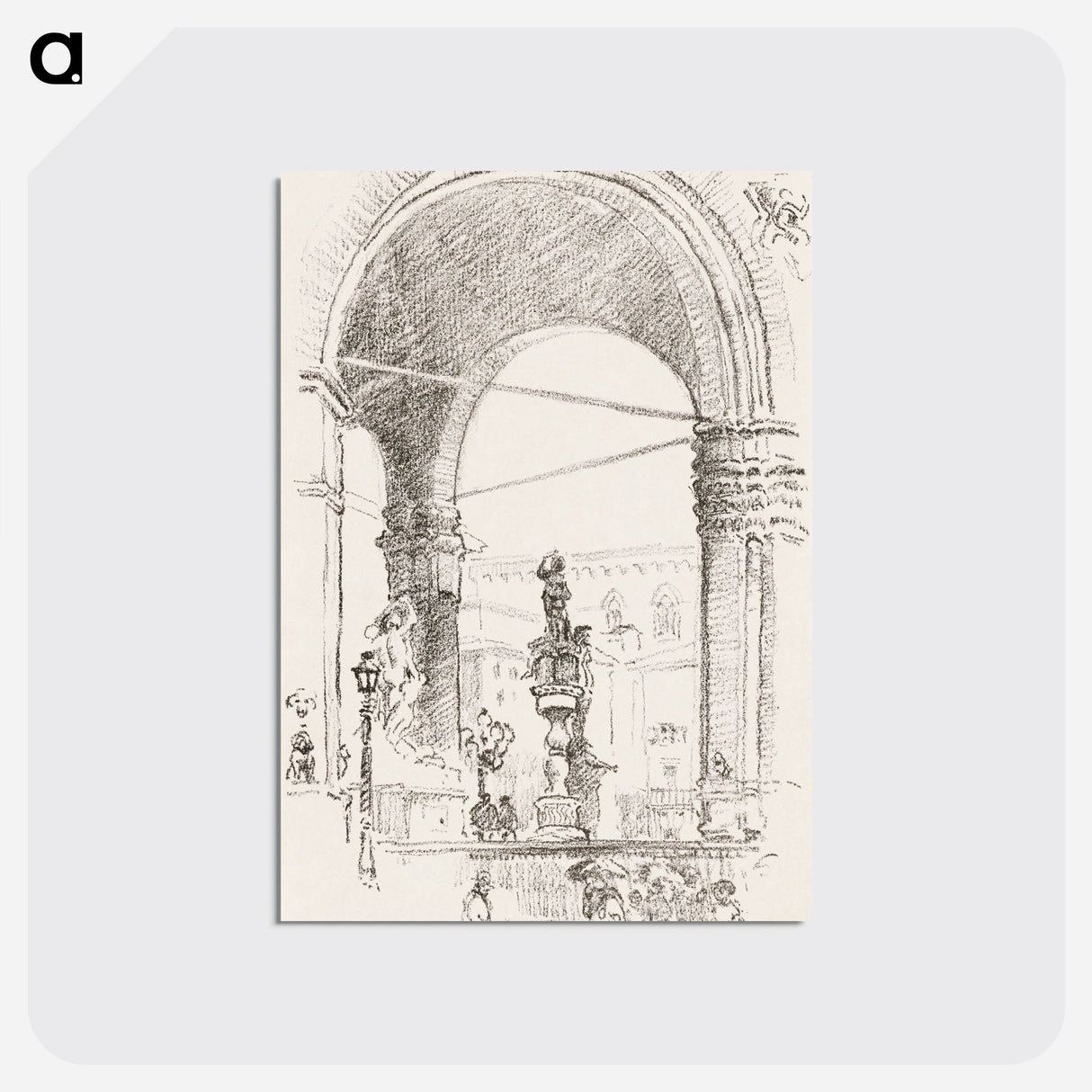 Loggia dei Lanzi - 不思議の国のアリス Postcard.