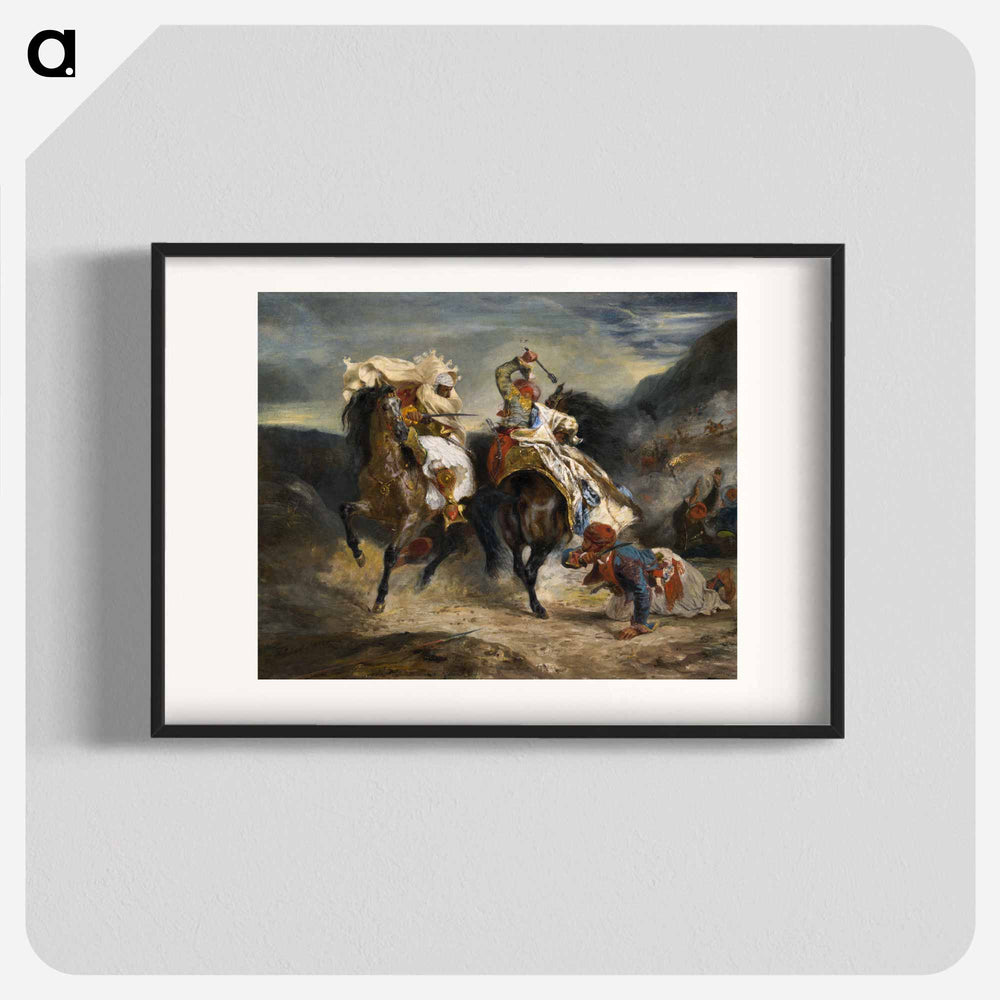 The Combat of the Giaour and Hassan - ウジェーヌ ドラクロワ Poster.