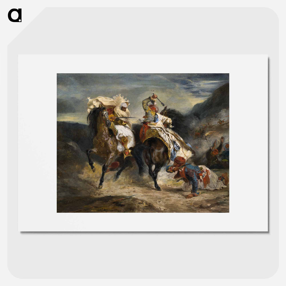 The Combat of the Giaour and Hassan - ウジェーヌ ドラクロワ Poster.