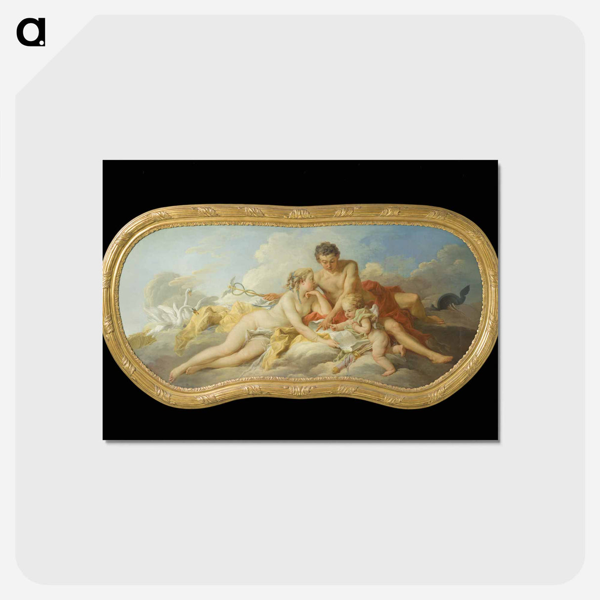 アートポストカード-Venus and Mercury Instructing Cupid - フランソワ ブーシェ Postcard.