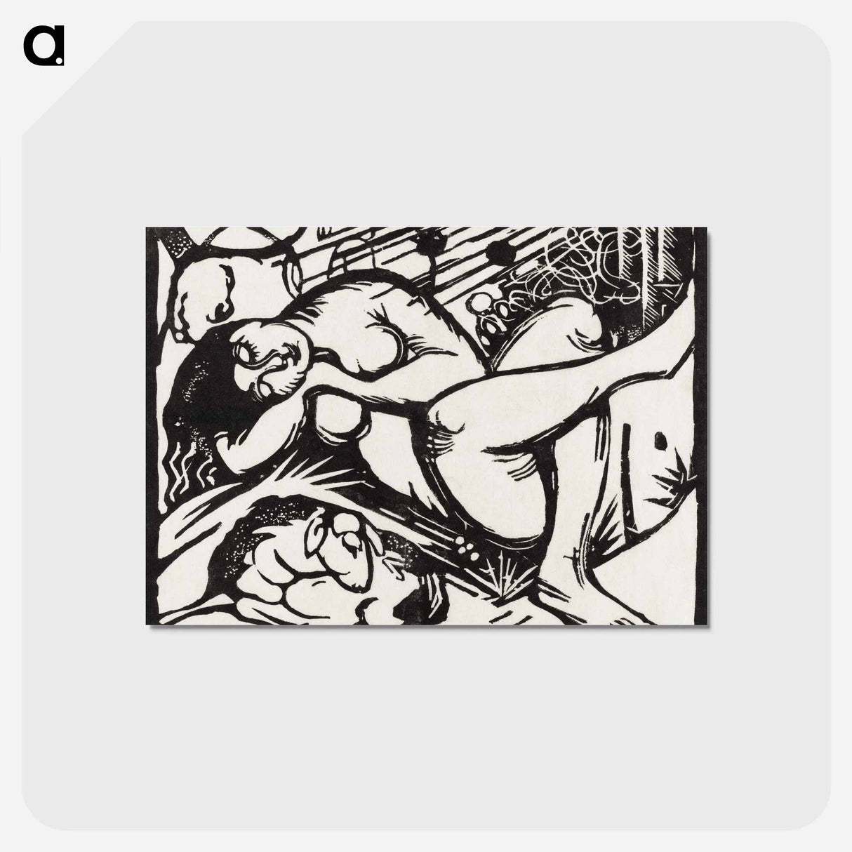 アートポストカード-Sleeping Shepherdess - フランツ マルク Postcard.