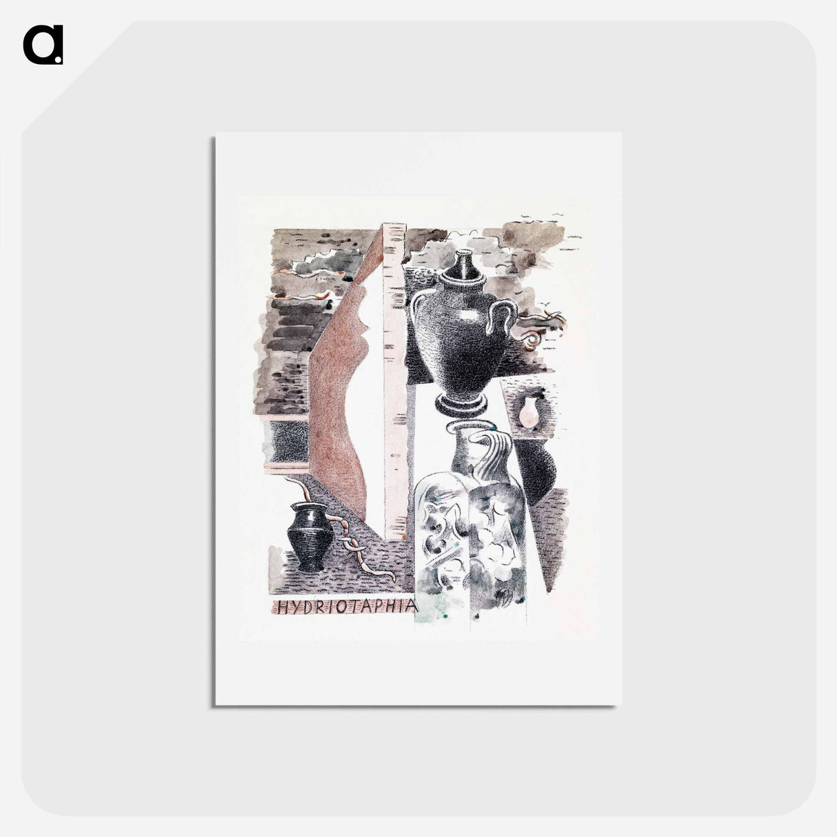 アートポストカード-Design for Urne Buriall–Water Hath Proved the Smartest Grave - ポール ナッシュ Postcard.