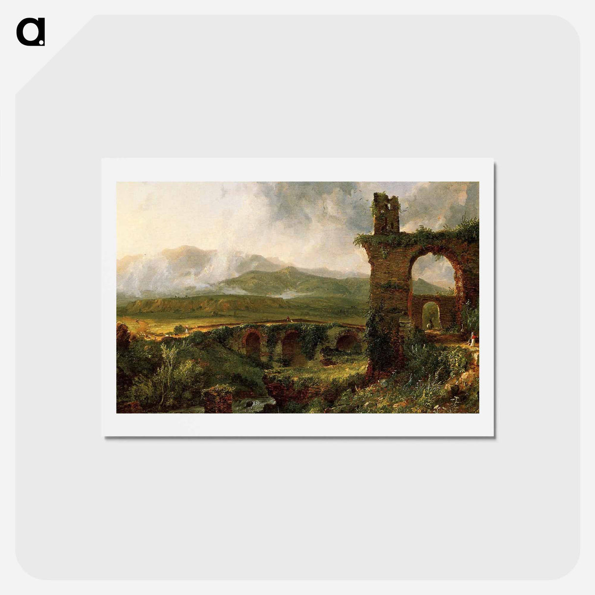 アートポストカード-A View near Tivoli (Morning) - トーマス コール Postcard.