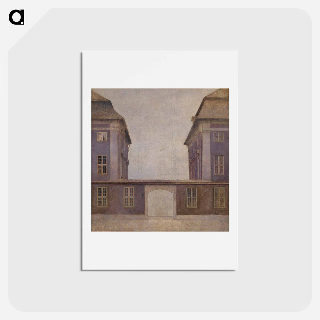 アートポストカード-The Buildings of the Asiatic Company, seen from St. - ヴィルヘルム ハンマースホイ Postcard.