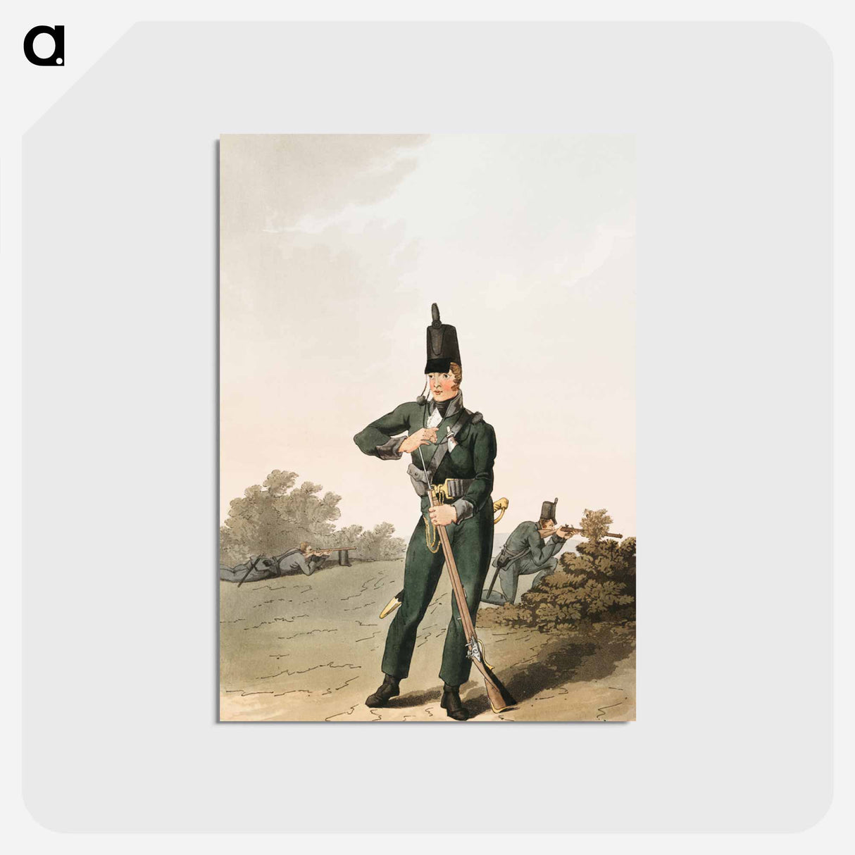 Illustration of North York militia - 19世紀のヨークシャー Postcard.