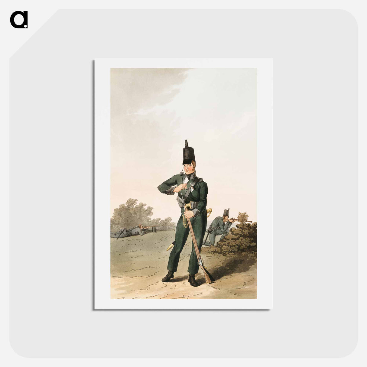 Illustration of North York militia - 19世紀のヨークシャー Postcard.