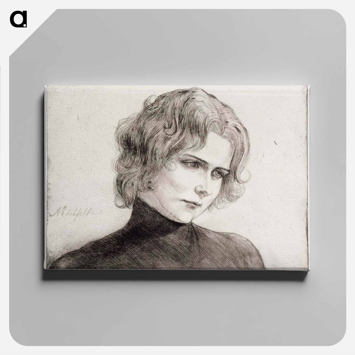 Portrait of the actress Elli Grahn-Niska - アルバート エーデルフェルト Canvas.
