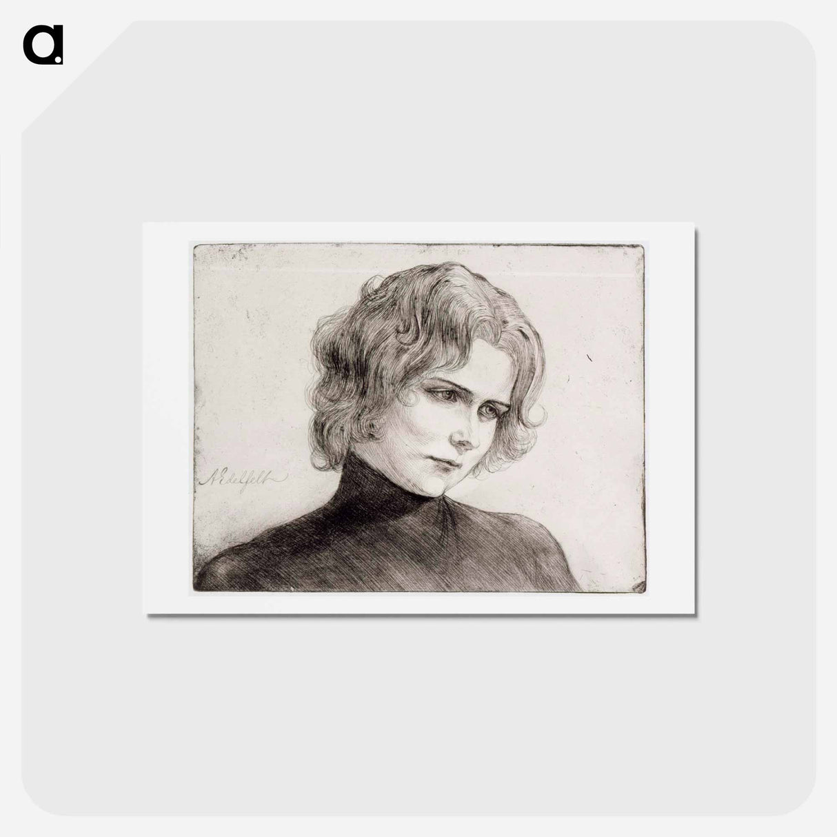 Portrait of the actress Elli Grahn-Niska - アルバート エーデルフェルト Postcard.