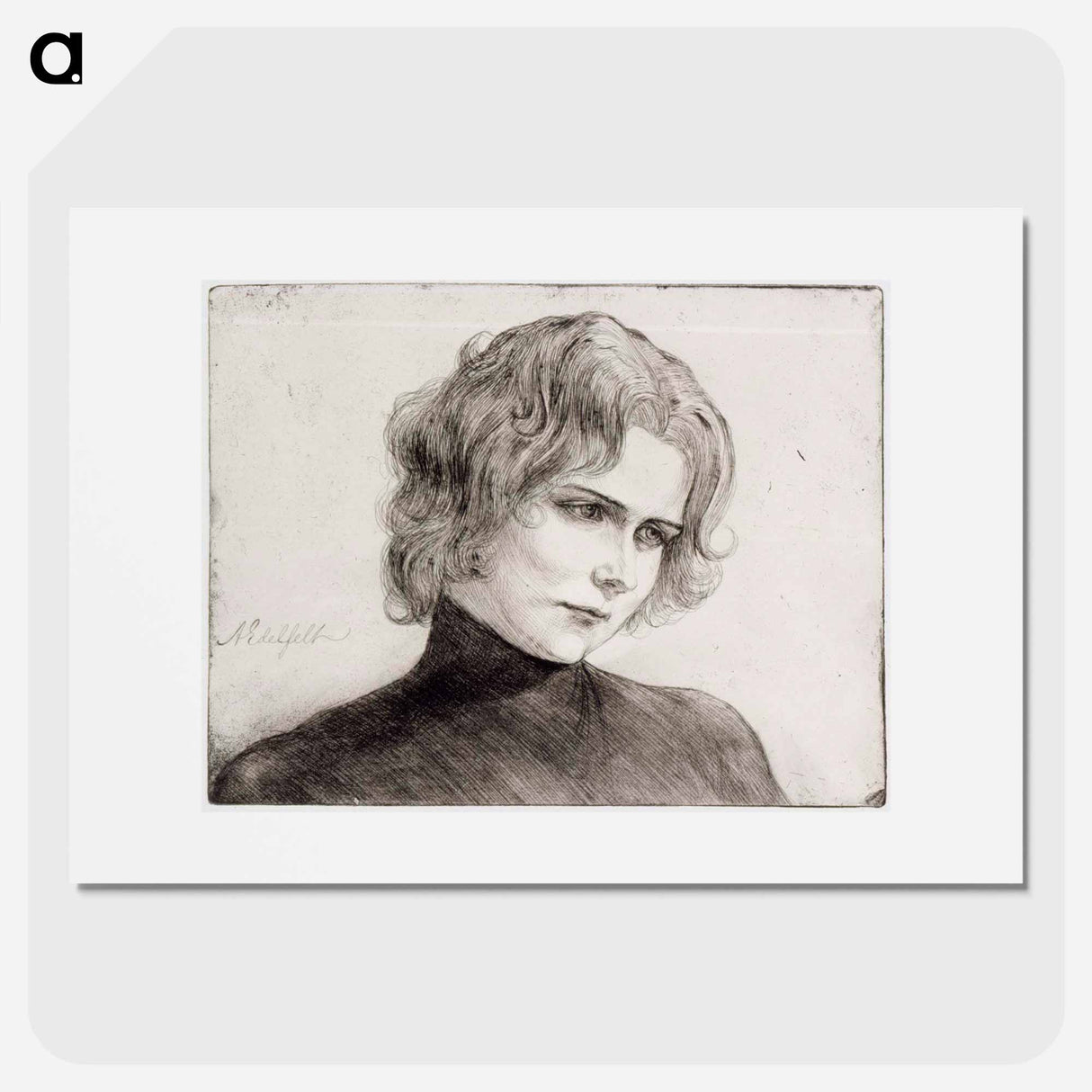 Portrait of the actress Elli Grahn-Niska - アルバート エーデルフェルト Poster.