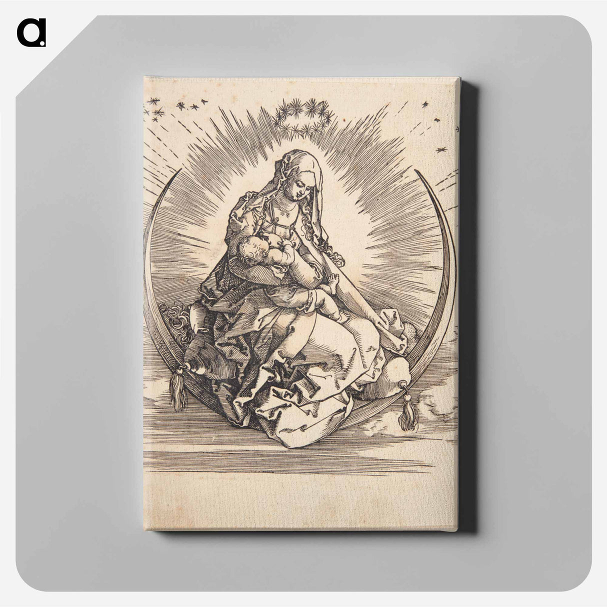 Virgin Mary on a crescent moon - アルブレヒト デューラー Canvas.