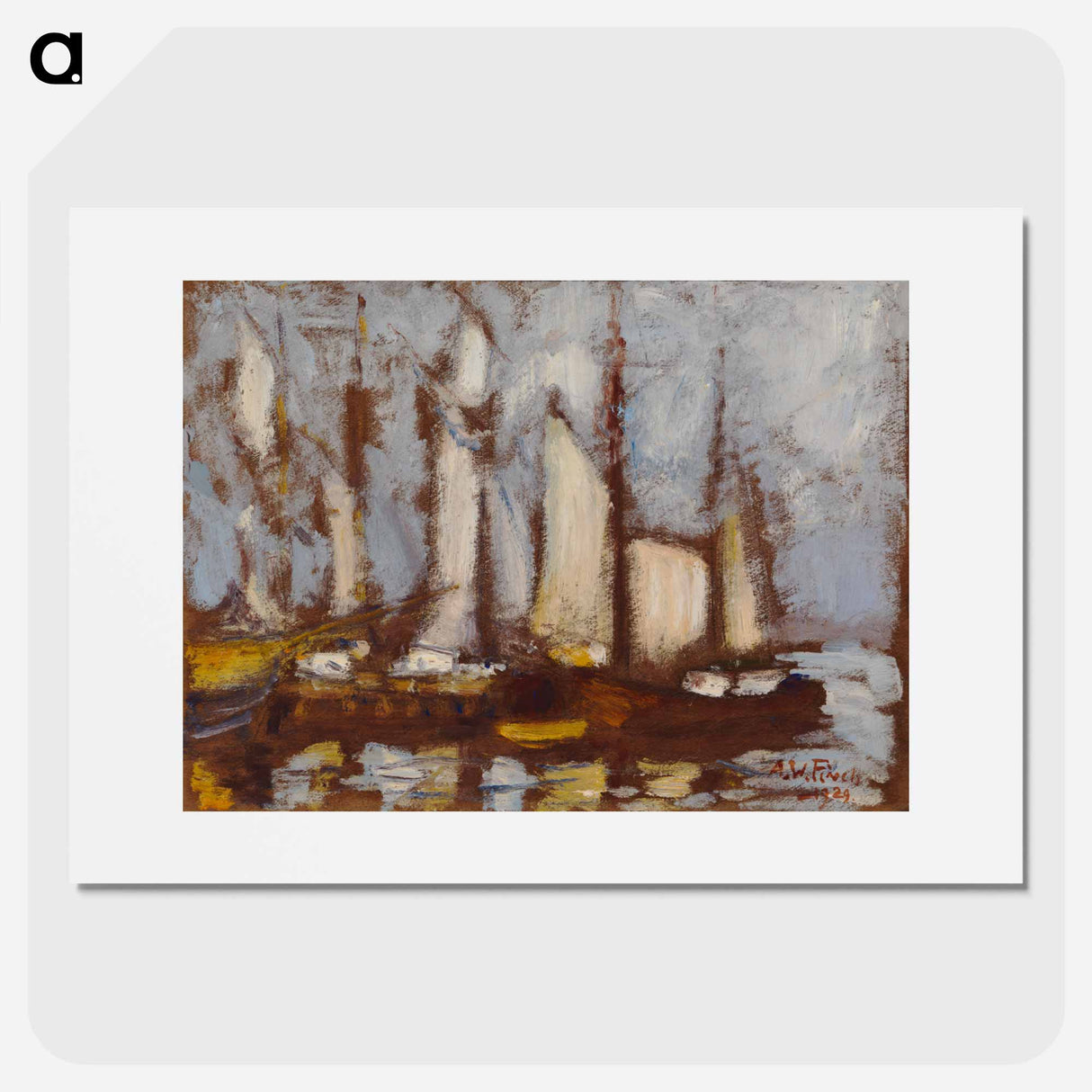 Sailing vessels - アルフレッド ウィリアム フィンチ Poster.