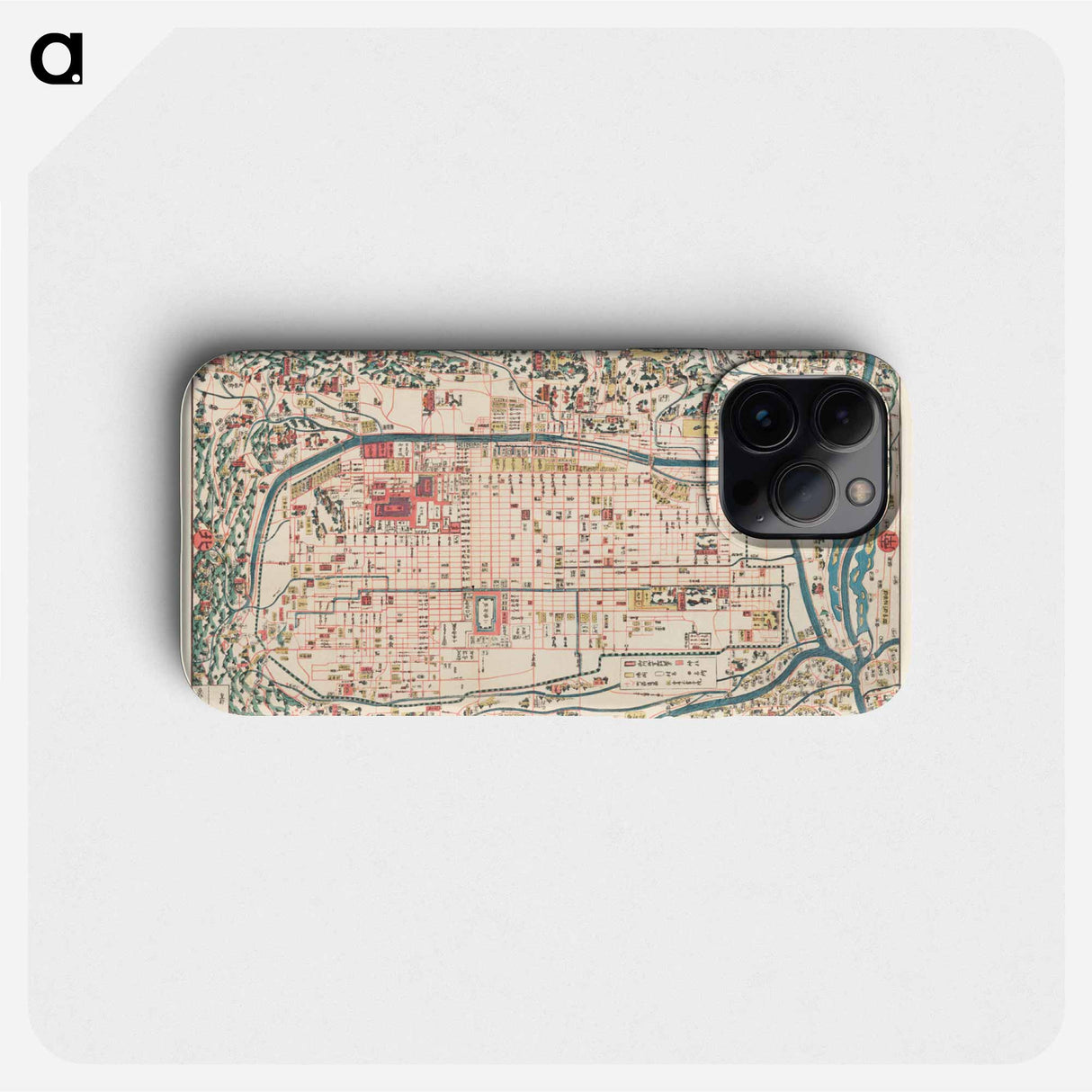 Map of Kyoto - アンティーク地図 Phone Case.