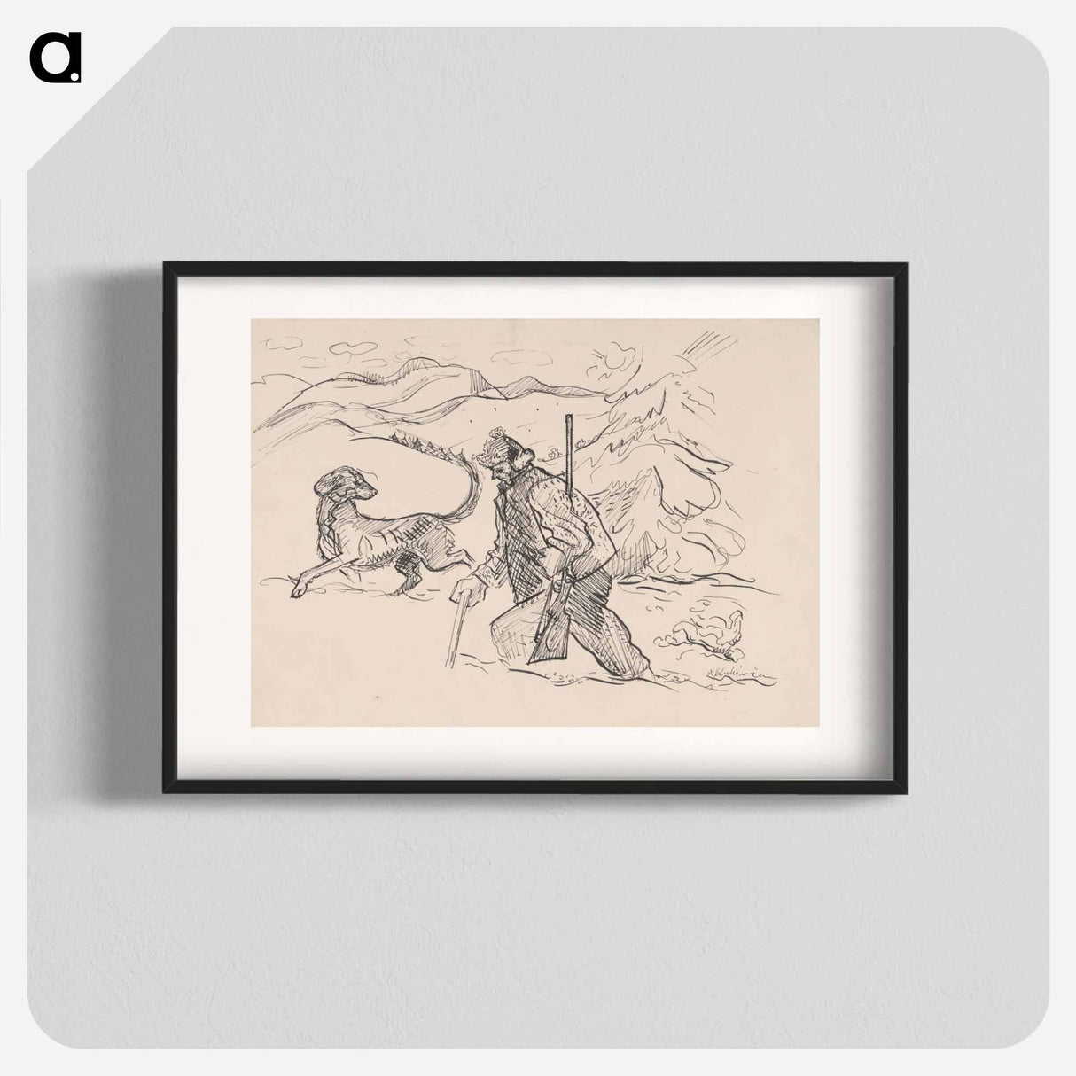 アートポスター-A hunter with a dog - アーノルド ピーター ワイズ クビンチャン Poster.