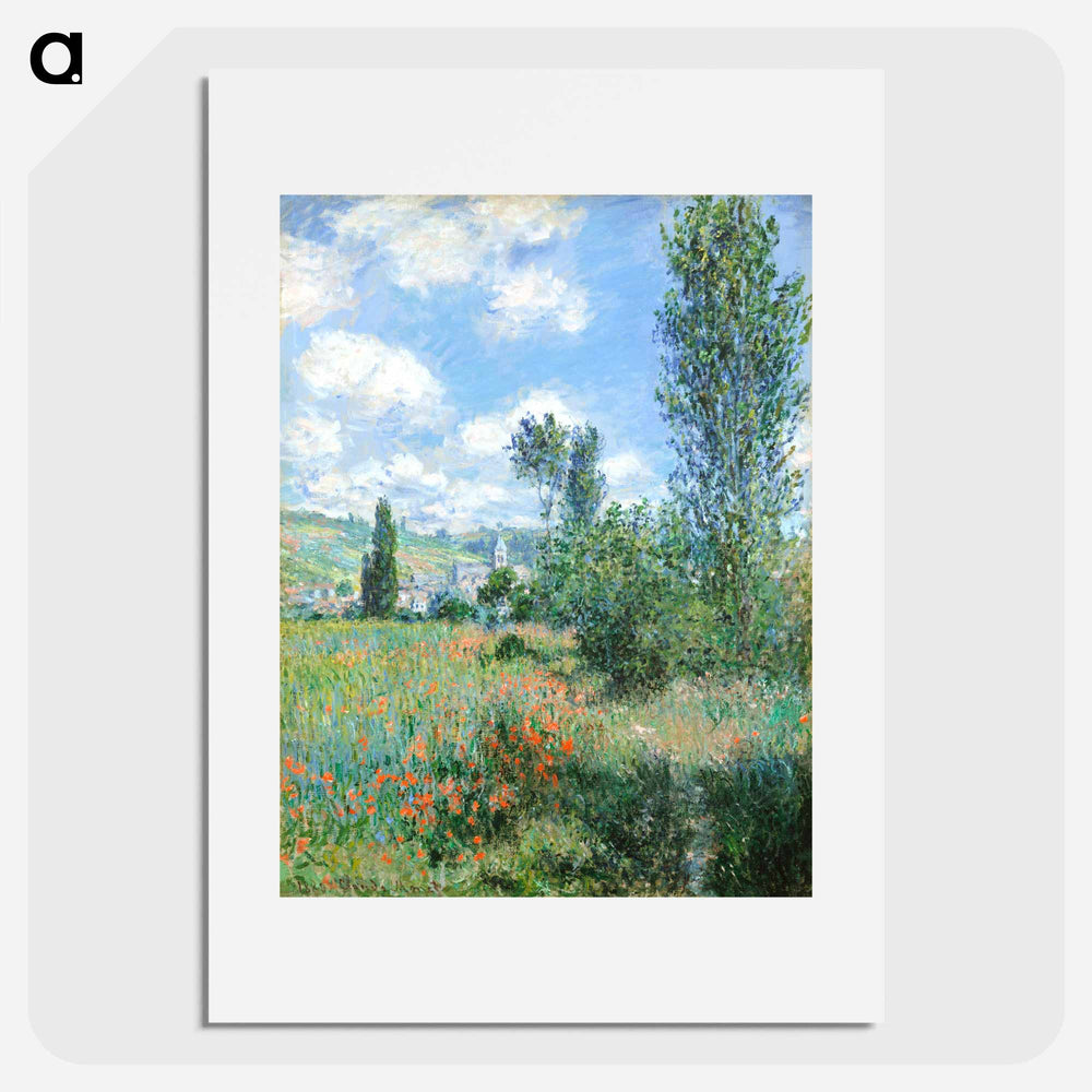 View of Vétheuil - クロード モネ Poster.