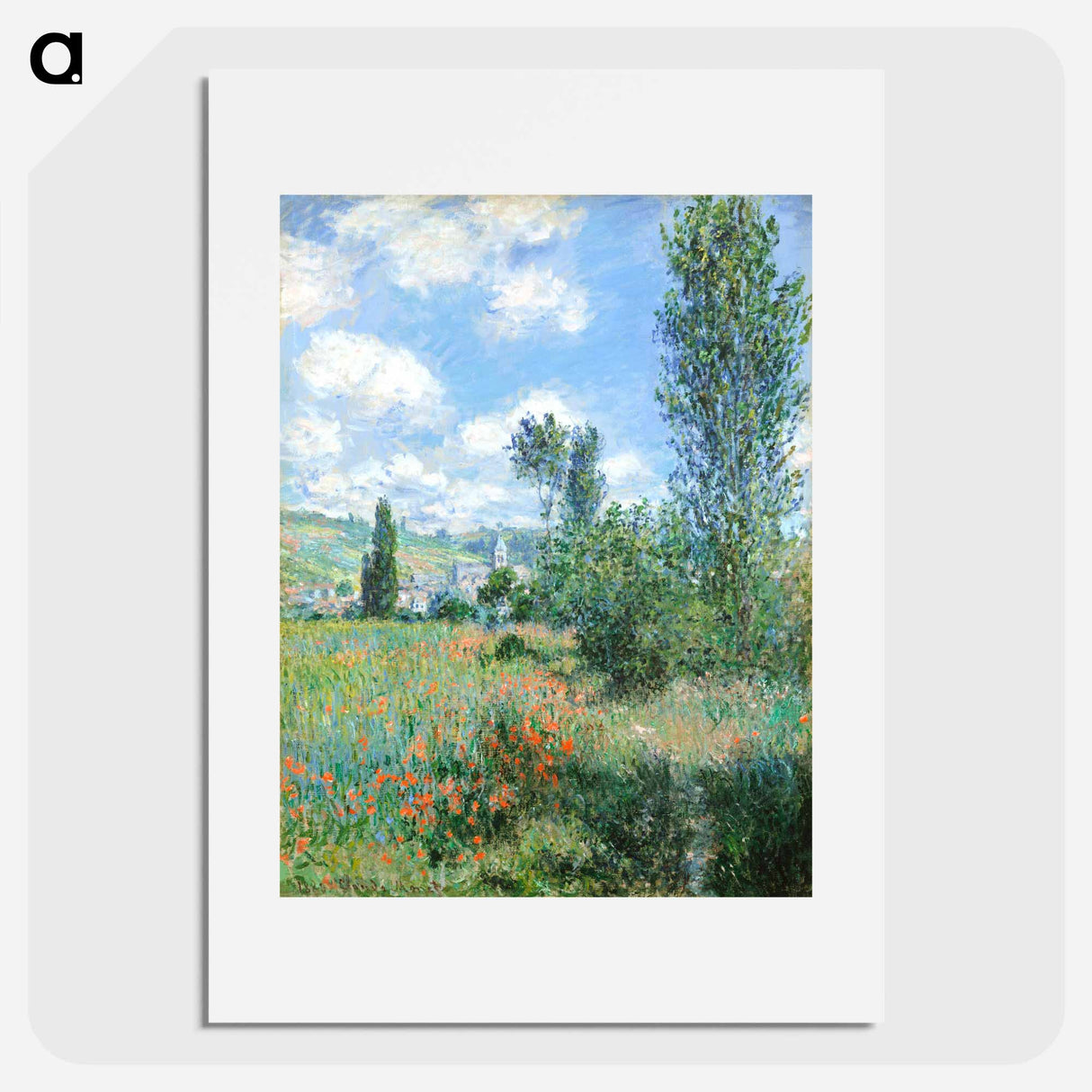 View of Vétheuil - クロード モネ Poster.