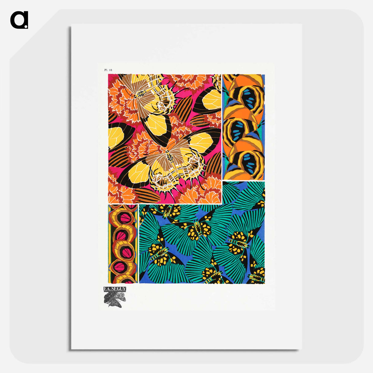 E.A. Séguy's vintage butterflies pattern art deco from Papillons - E.A.セギー Poster.