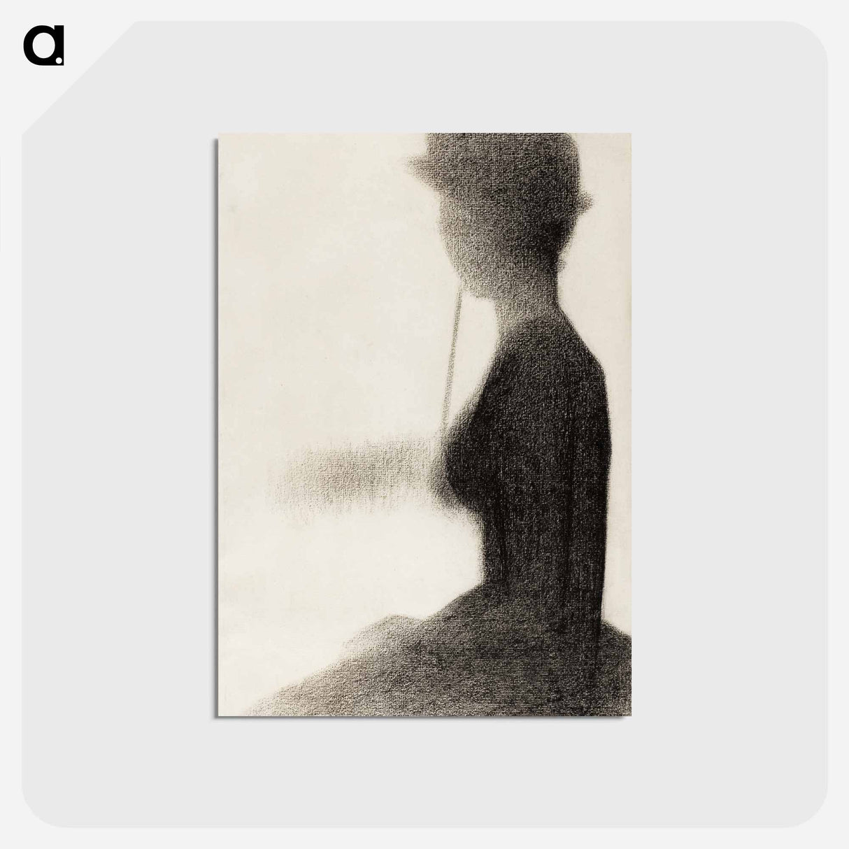 アートポストカード-Seated Woman with a Parasol (study for La Grande Jatte) - ジョルジュ スーラ Postcard.