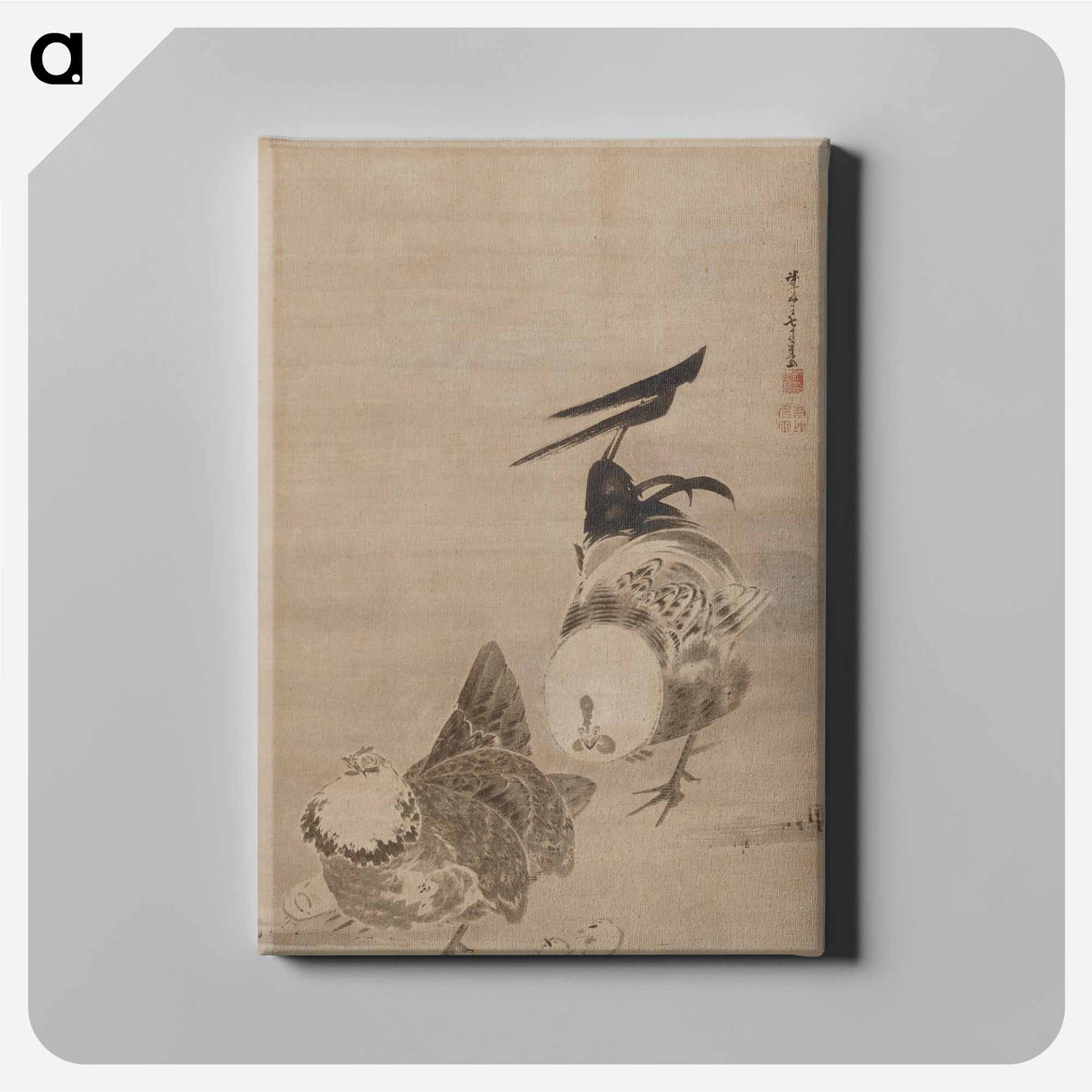 アートパネル-Roosters, Hen, and Chicks
- 伊藤若冲 Canvas.