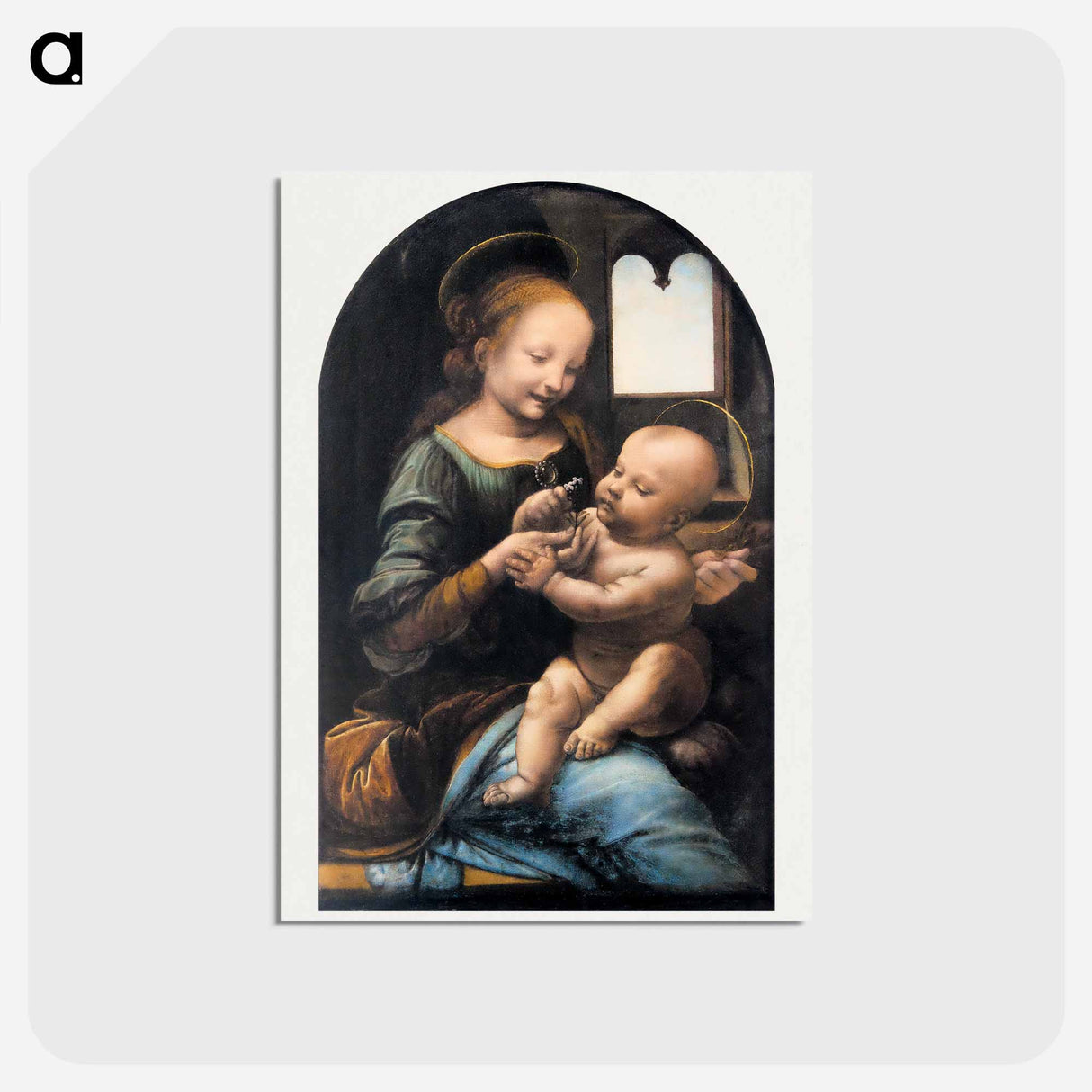 アートポストカード-Benois Madonna - レオナルド ダ ヴィンチ Postcard.