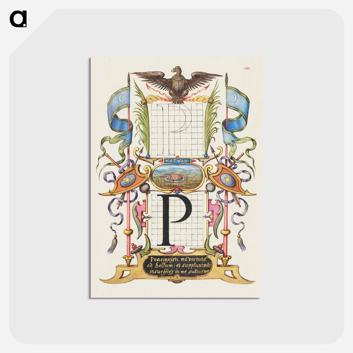 アートポストカード-Guide for Constructing the Letter P from Mira Calligraphiae Monumenta
- 書道のお手本 Postcard.