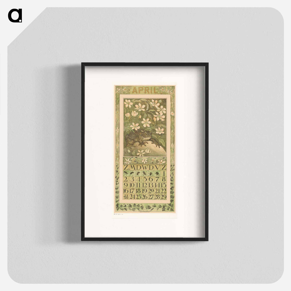 Calendar April with Kikker - Theo Van Hoytema Poster.