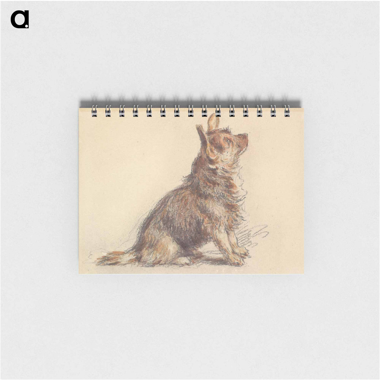アートメモ帳-A Terrier Sitting, Looking Up to Right - ウィリアム ヘンリー ハント Memo.