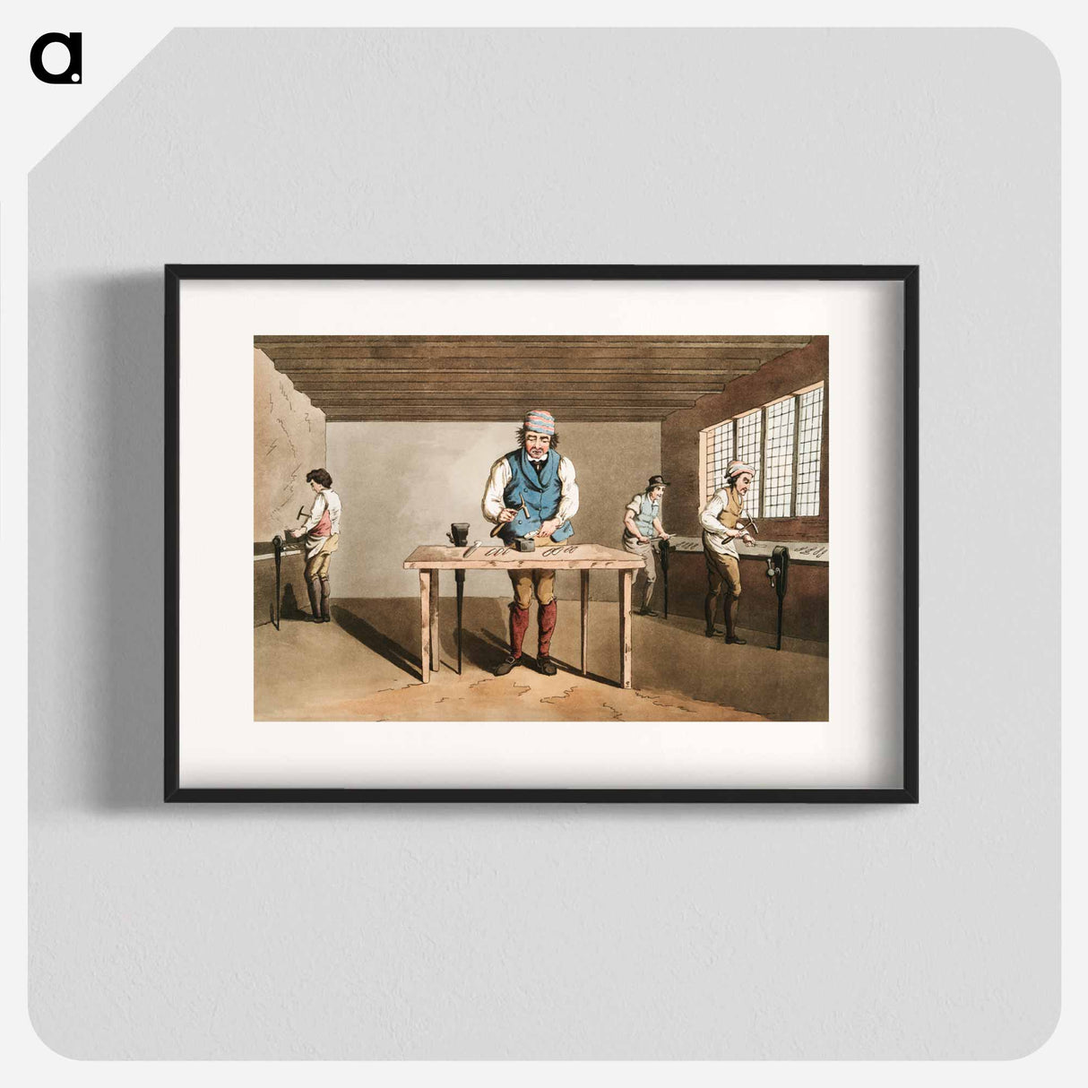 Illustration of Sheffield cutler - 19世紀のヨークシャー Poster.