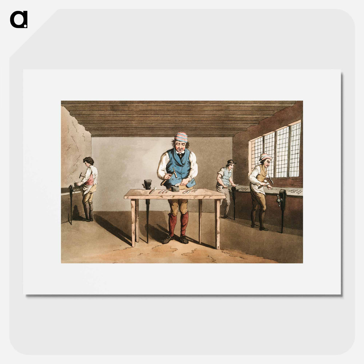 Illustration of Sheffield cutler - 19世紀のヨークシャー Poster.