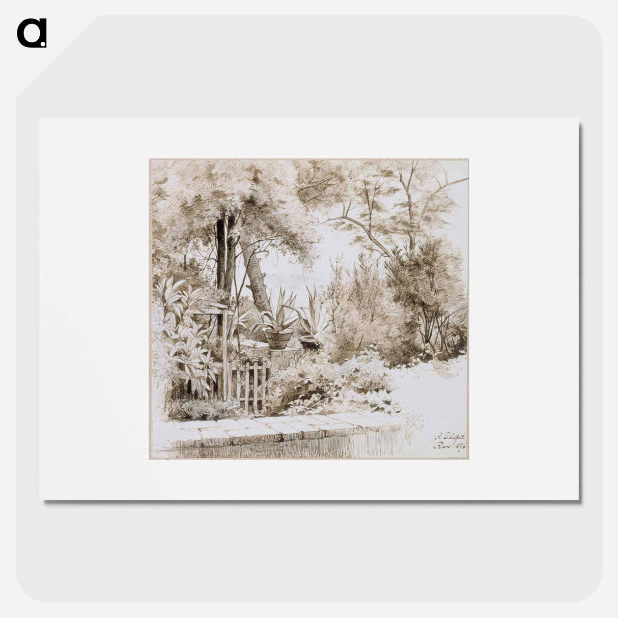 Italialainen puisto - アルバート エーデルフェルト Poster.