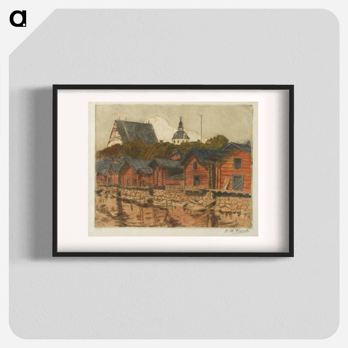 Porvoon ranta-aittoja - アルフレッド ウィリアム フィンチ Poster.