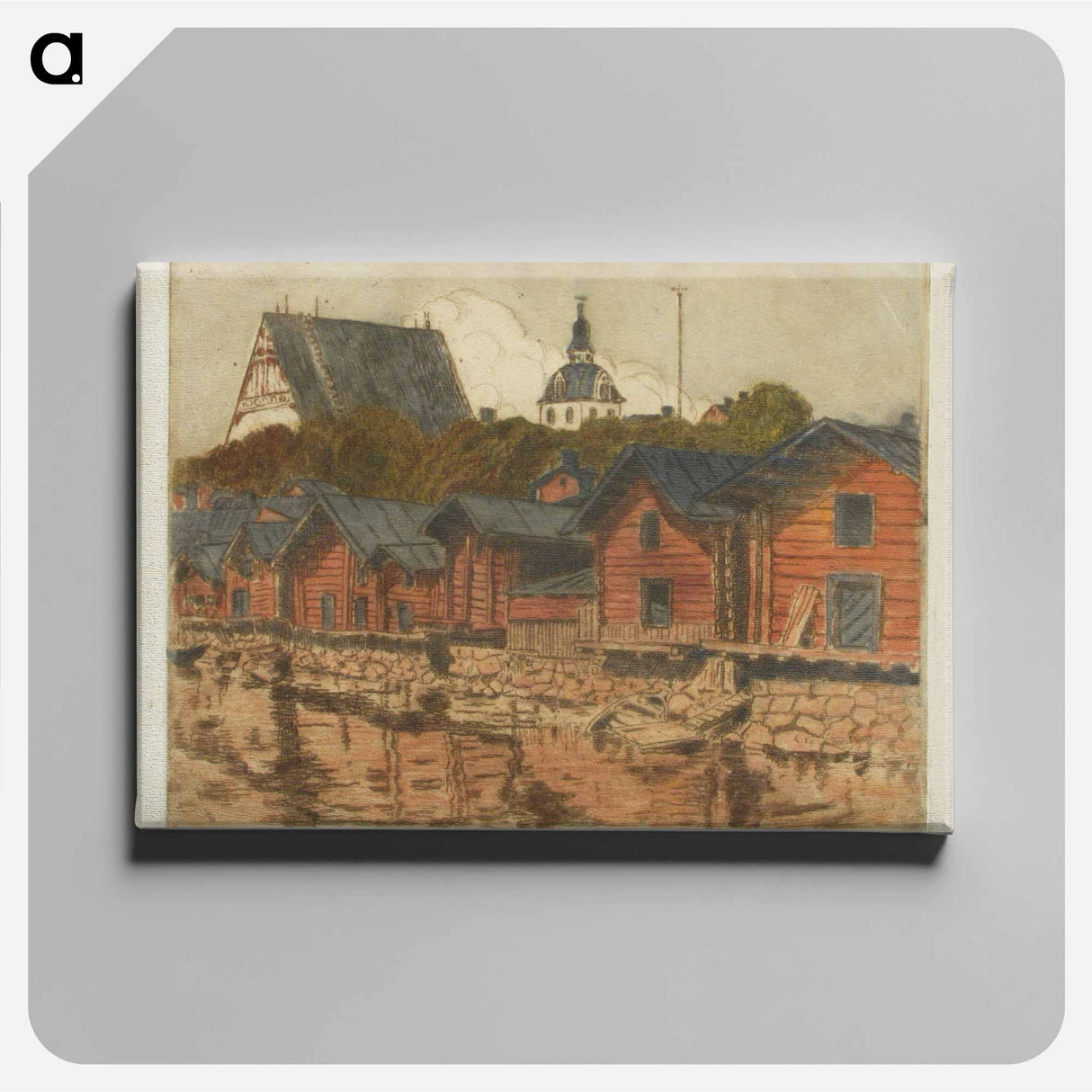 Porvoon ranta-aittoja - アルフレッド ウィリアム フィンチ Canvas.