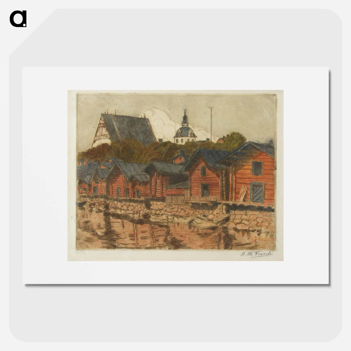 Porvoon ranta-aittoja - アルフレッド ウィリアム フィンチ Poster.