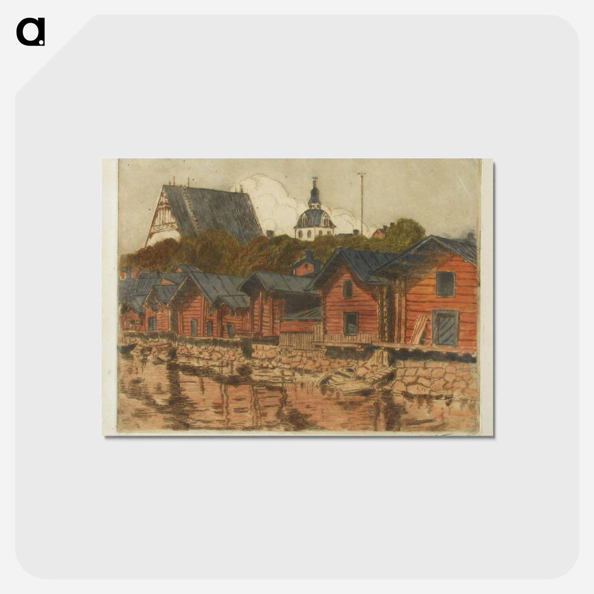 Porvoon ranta-aittoja - アルフレッド ウィリアム フィンチ Postcard.