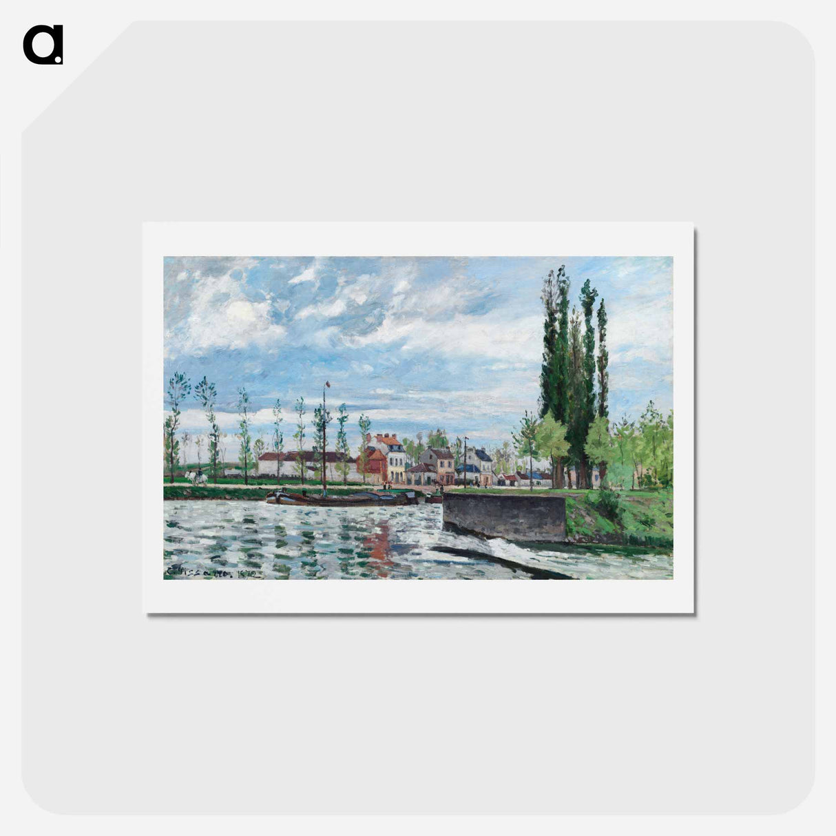 アートポストカード-The Lock at Pontoise - カミーユ ピサロ Postcard.