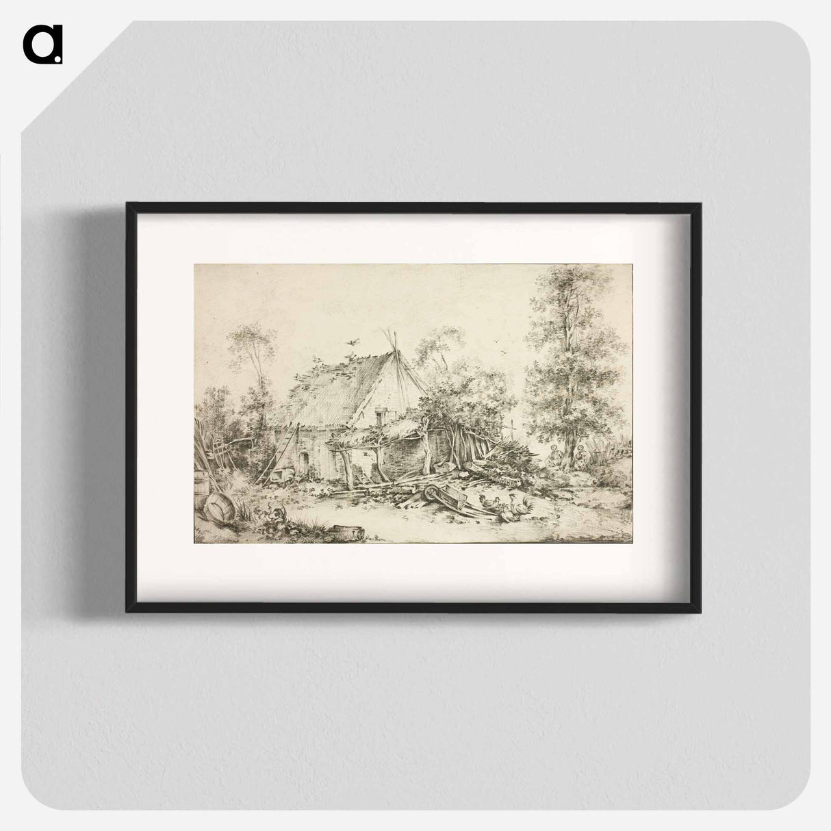 Farm Courtyard - フランソワ ブーシェ Poster.