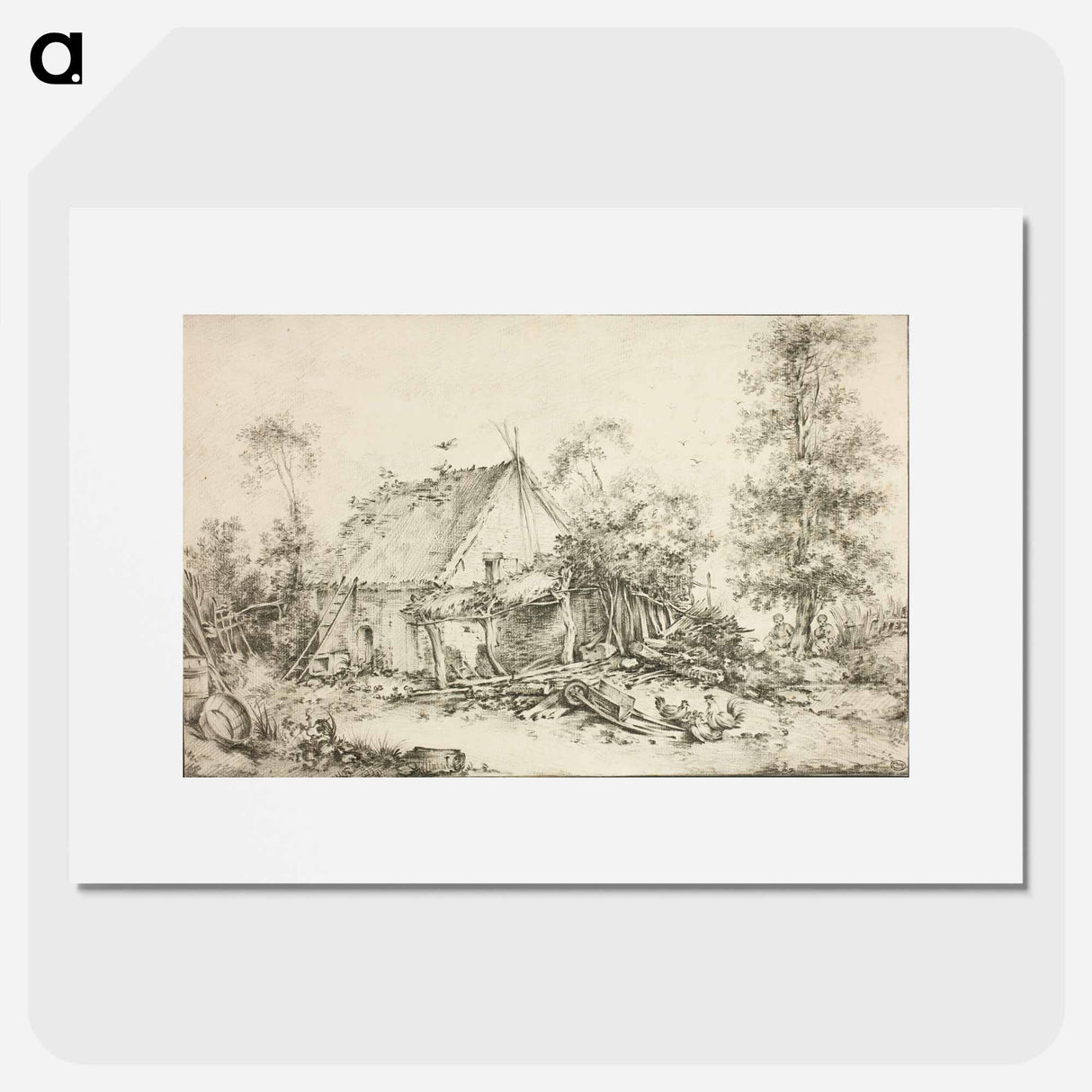 Farm Courtyard - フランソワ ブーシェ Poster.