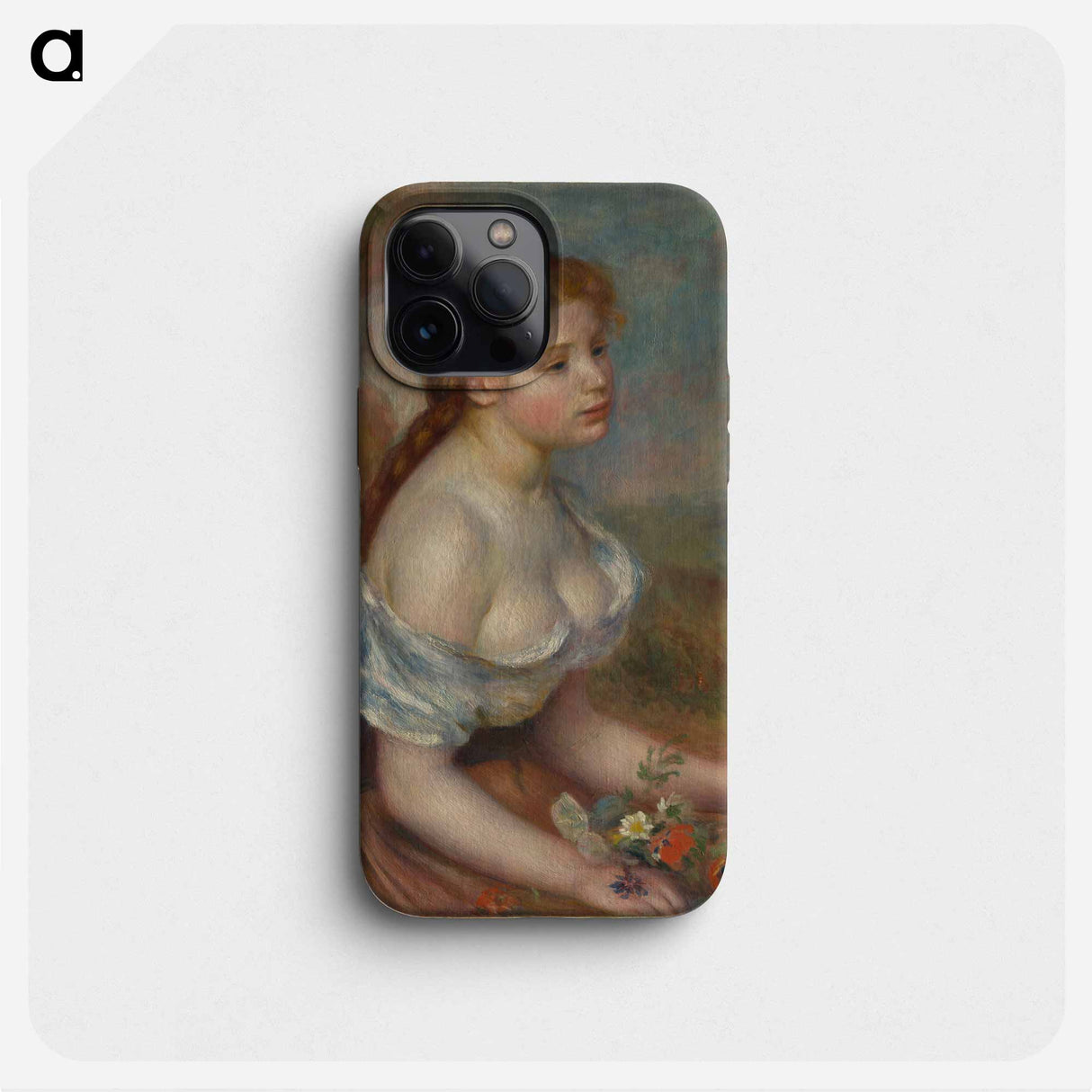 A Young Girl with Daisies - ピエール オーギュスト ルノワール Phone Case.