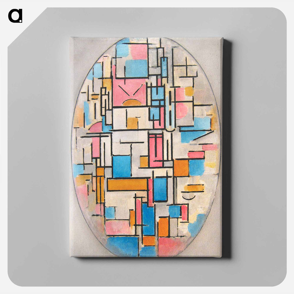 Composition in Oval with Color Planes 1 - Piet Mondrian Canvas.
