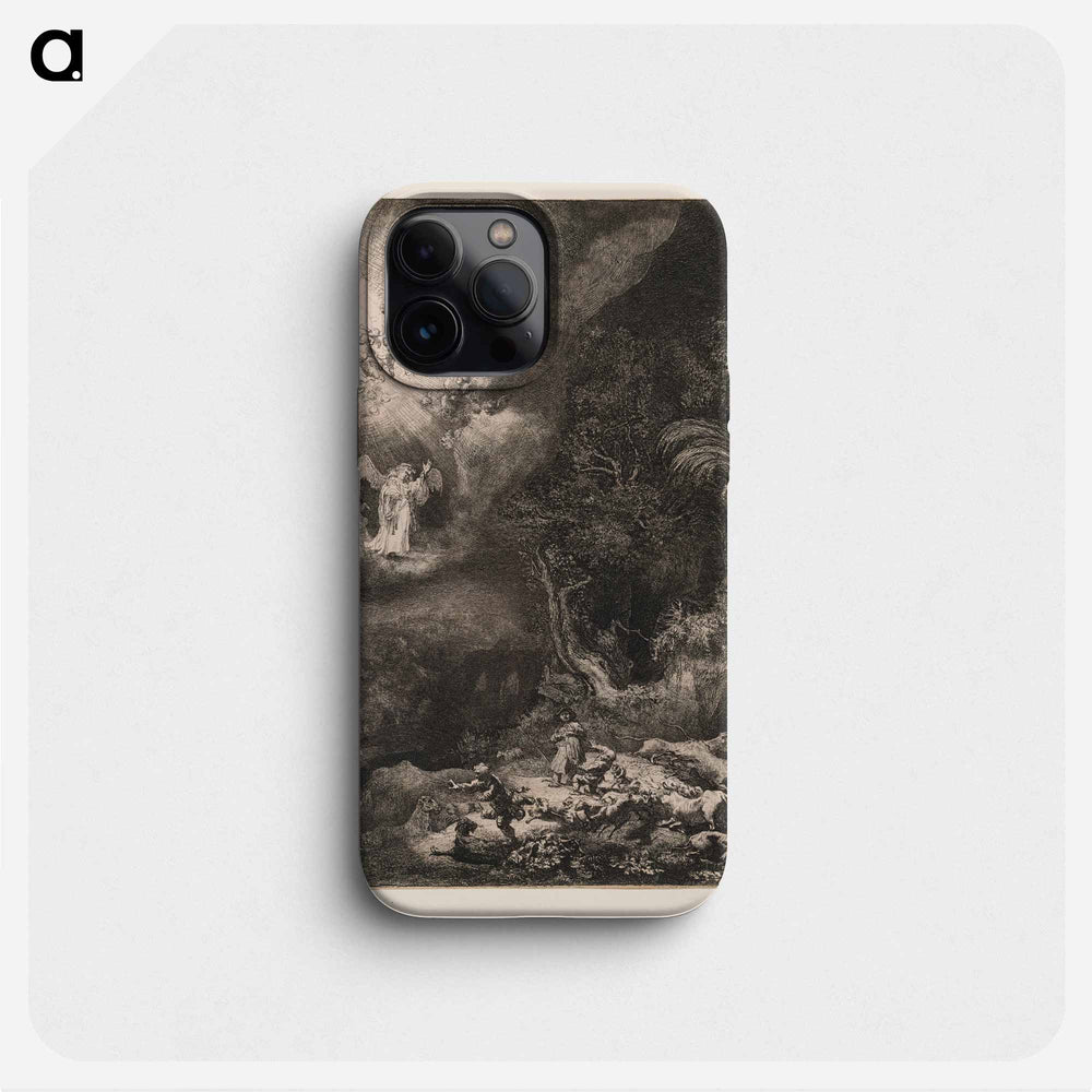 The Angel Appearing to the Shepherds - レンブラント ファン レイン Phone Case.