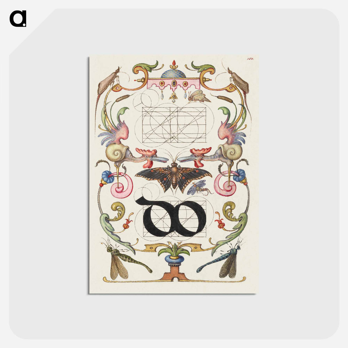 アートポストカード-Guide for Constructing the Ligature do from Mira Calligraphiae Monumenta
- 書道のお手本 Postcard.