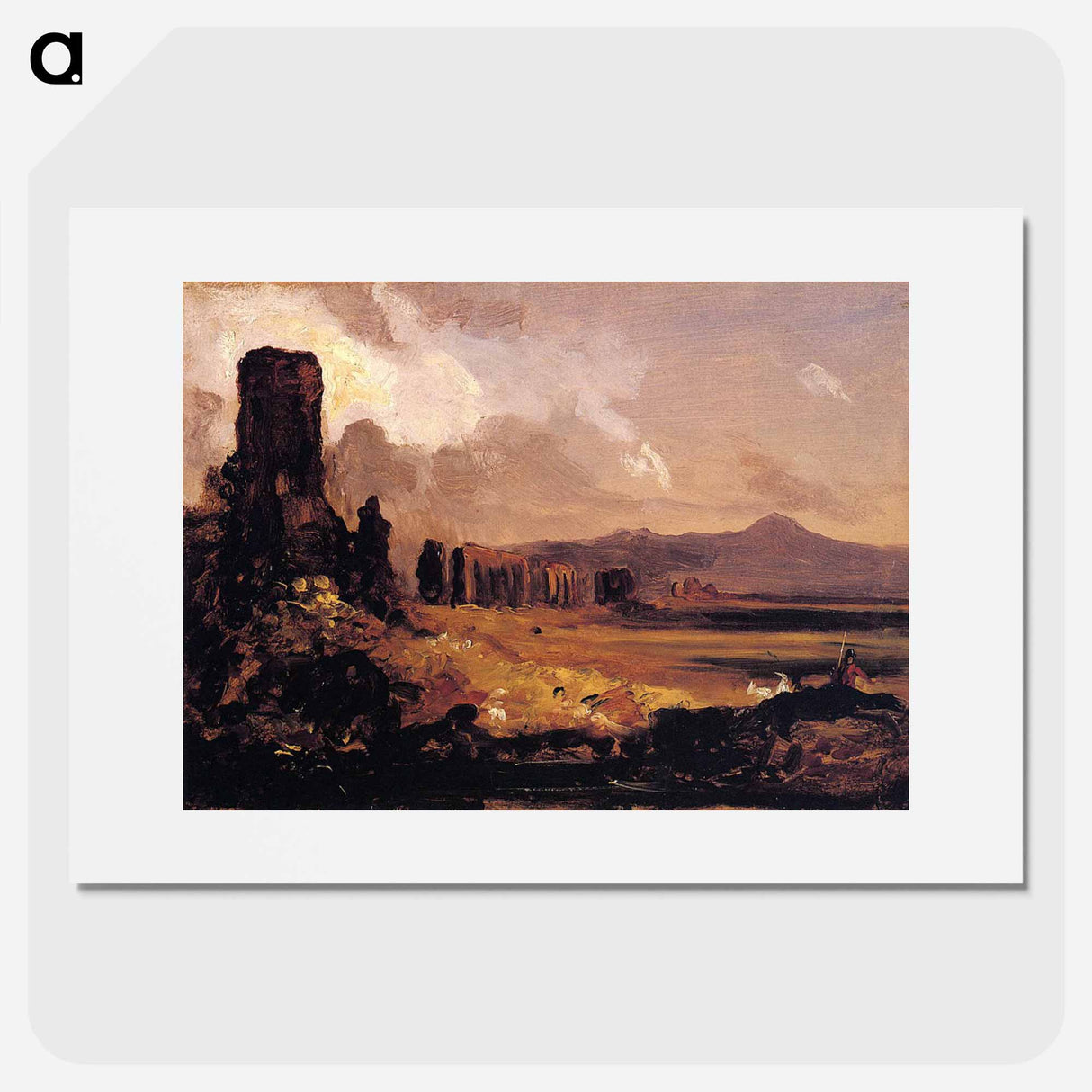 アートポスター-Campagna di Roma (study for Aqueduct near Rome) - トーマス コール Poster.