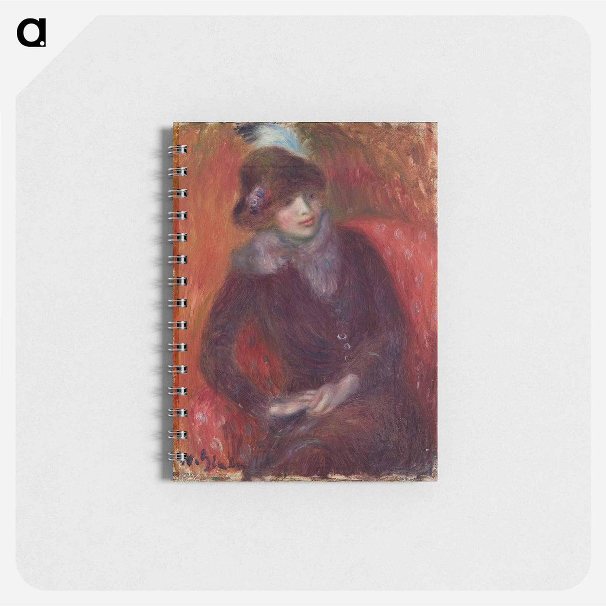Seated Woman with Fur Neckpiece and Red Background - ウィリアム ジェームス グラッケンズ Memo.