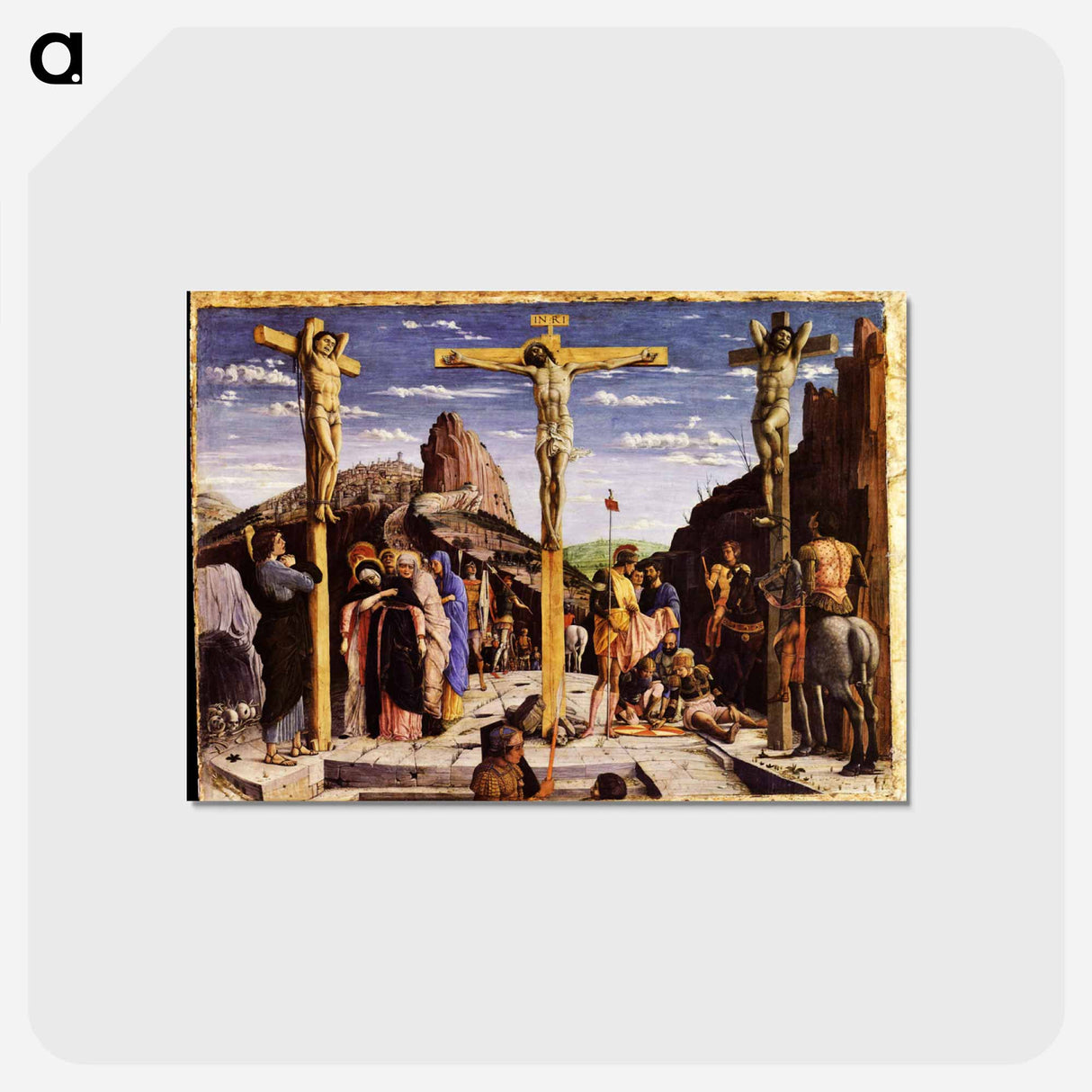 アートポストカード-Calvary, central predella panel from the St. Zeno of Verona altarpiece - アンドレア マンテーニャ Postcard.