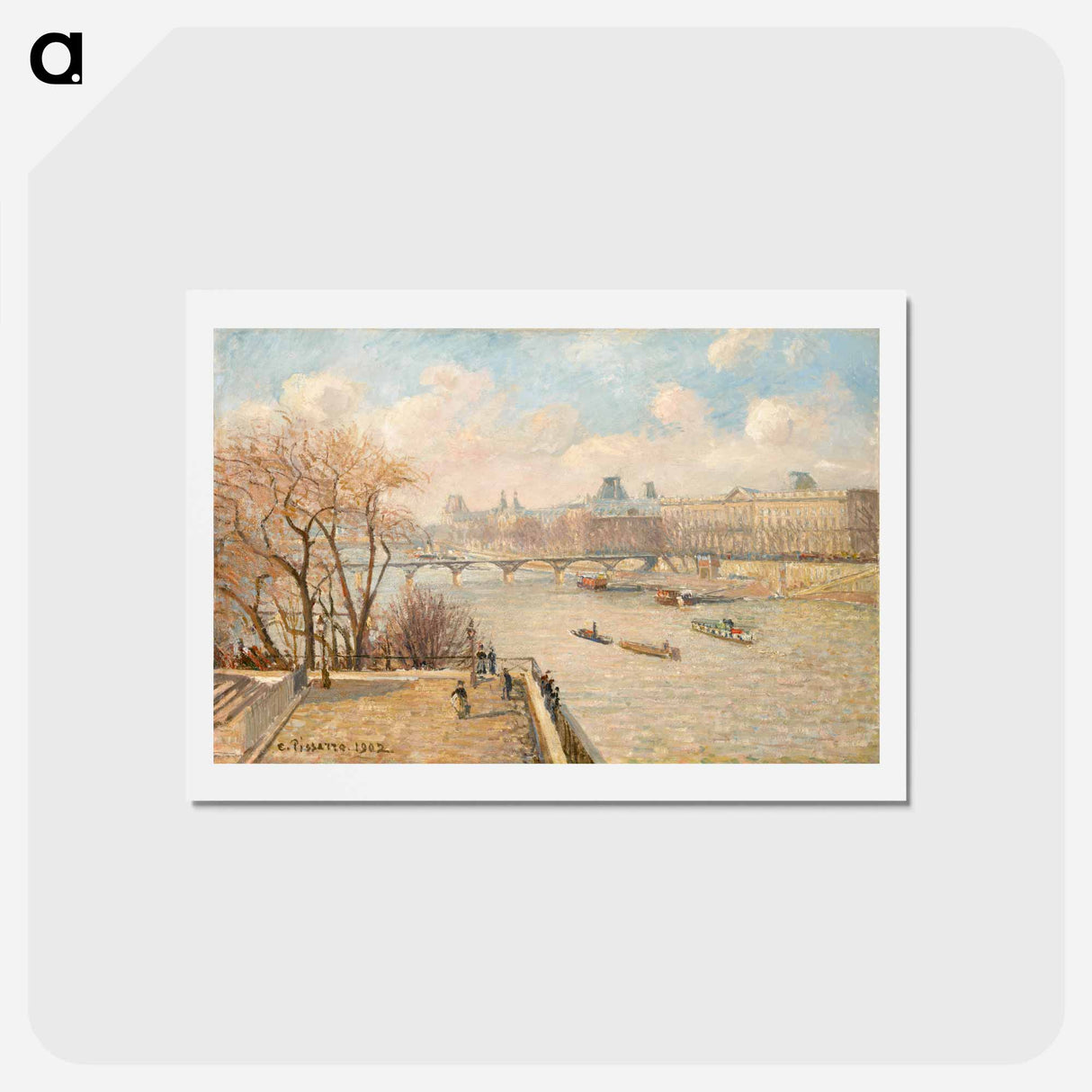 アートポストカード-The Louvre from the Pont Neuf - カミーユ ピサロ Postcard.