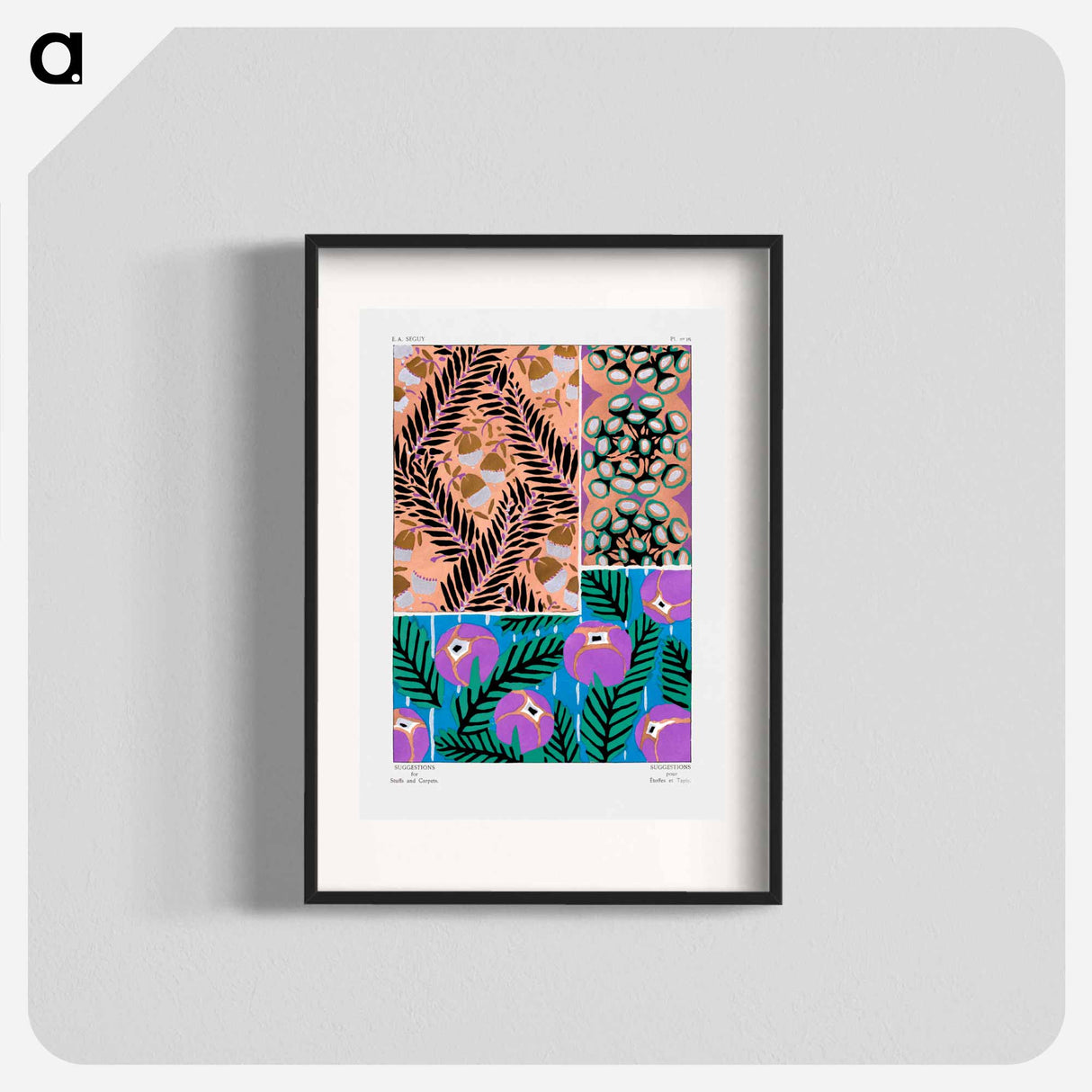 Suggestions pour étoffes et tapis: 60 motifs en couleur - E.A.セギー Poster.